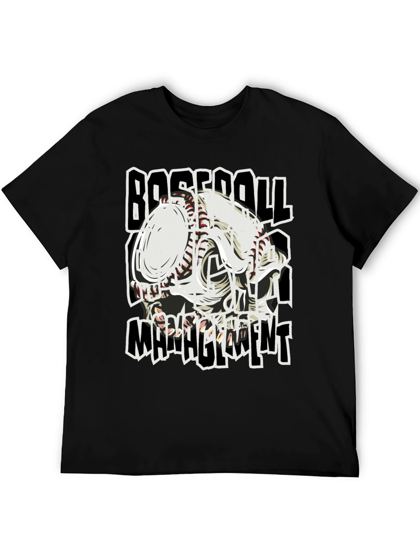 Black Baseball Management Graphic Tee view 5