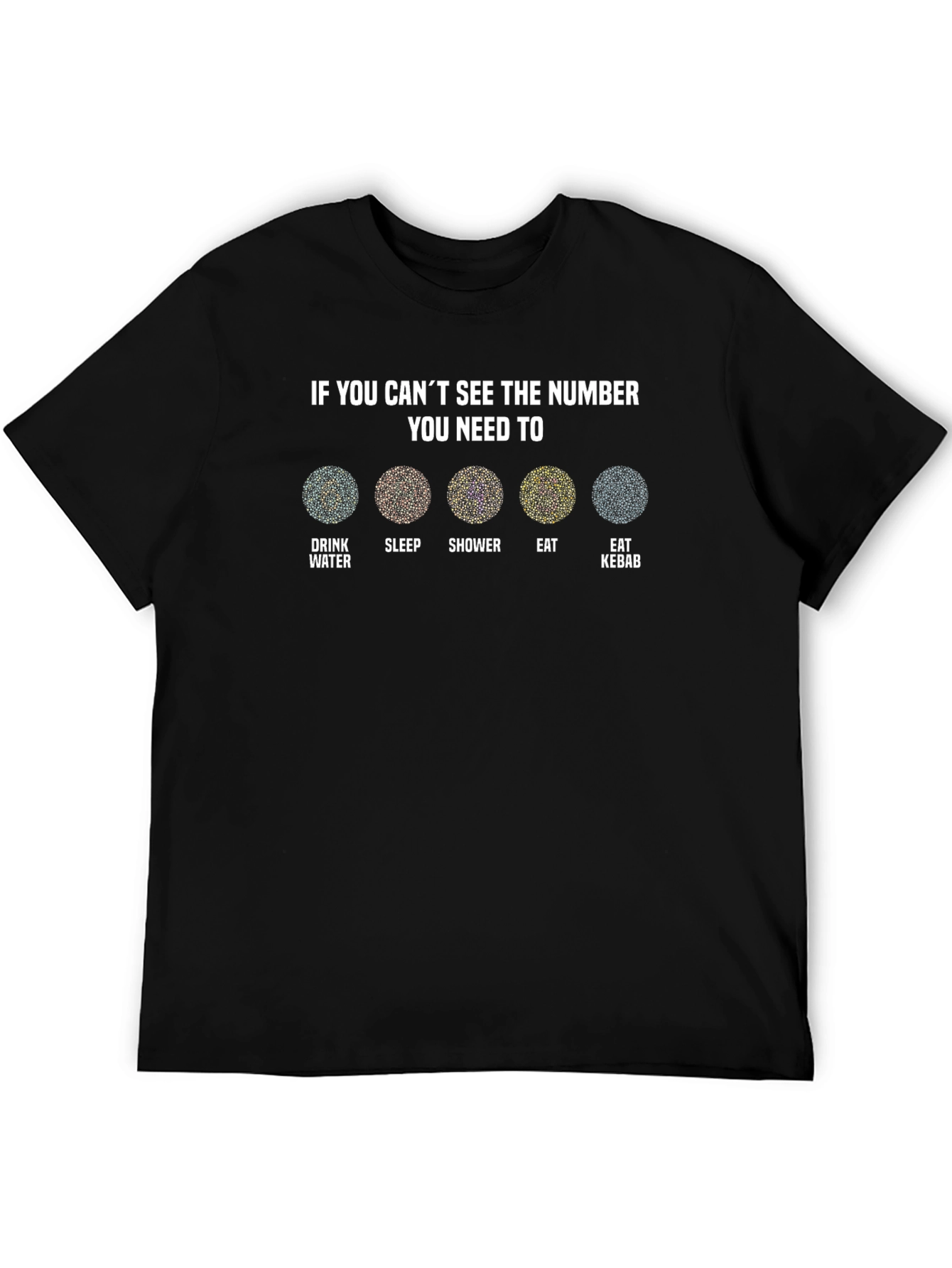 Black Humorous 'Can't See The Number' T-Shirt view 5