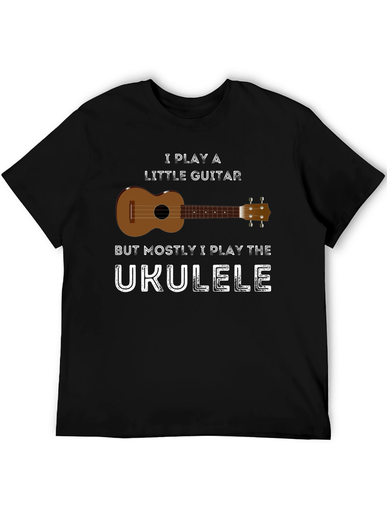 Black Ukulele T-Shirt - Funny Ukulele Player Tee view 5