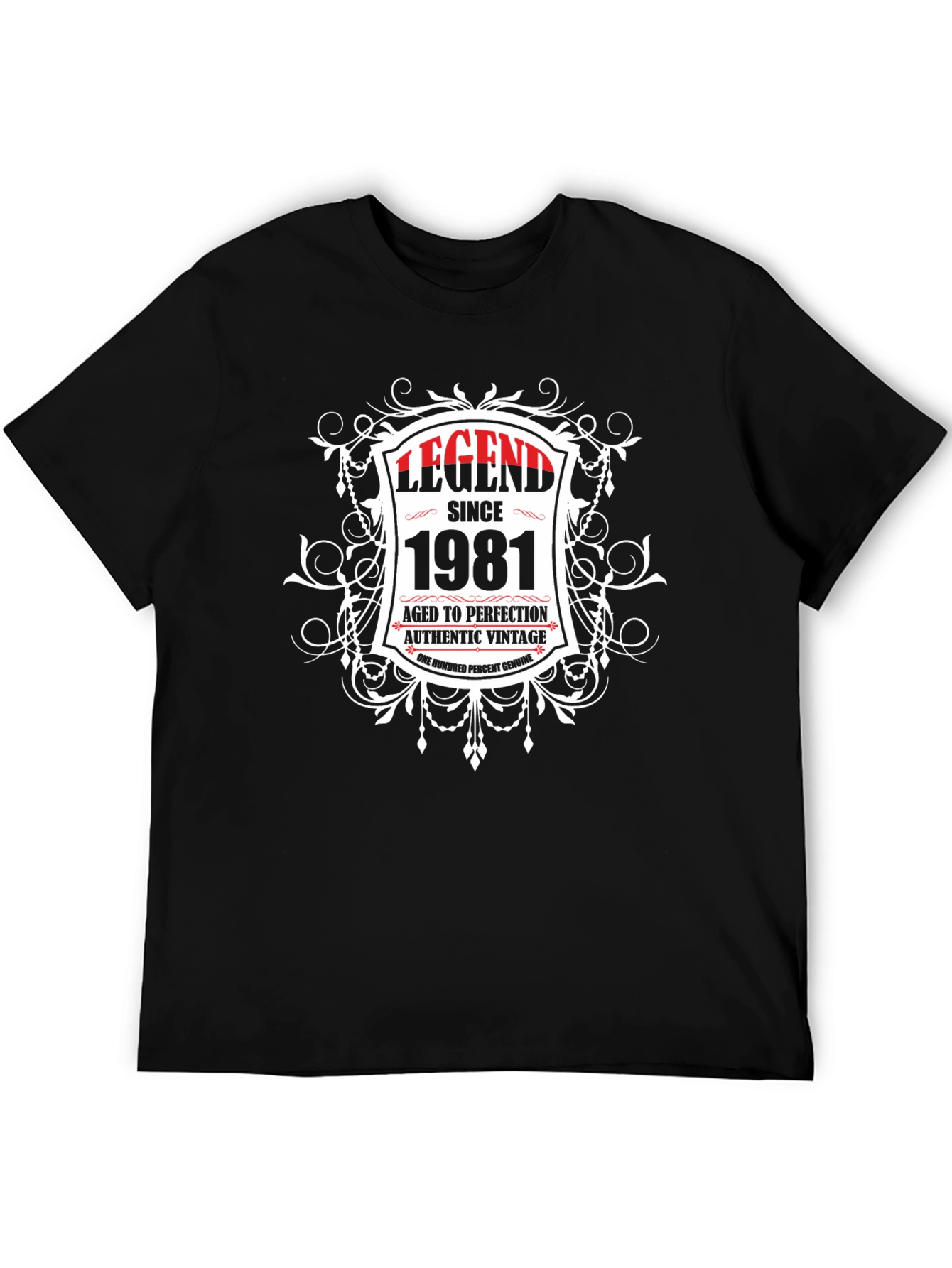 Black Legend Since 1981 Vintage Style T-Shirt view 5