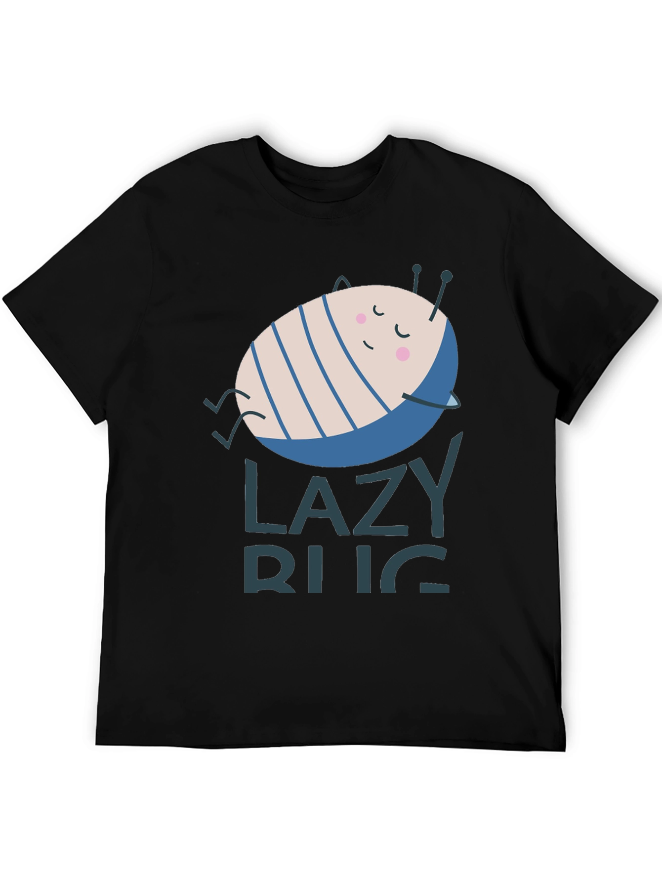 Black Lazy Bug Graphic T-Shirt - Relaxed Fit, Soft Cotton view 5