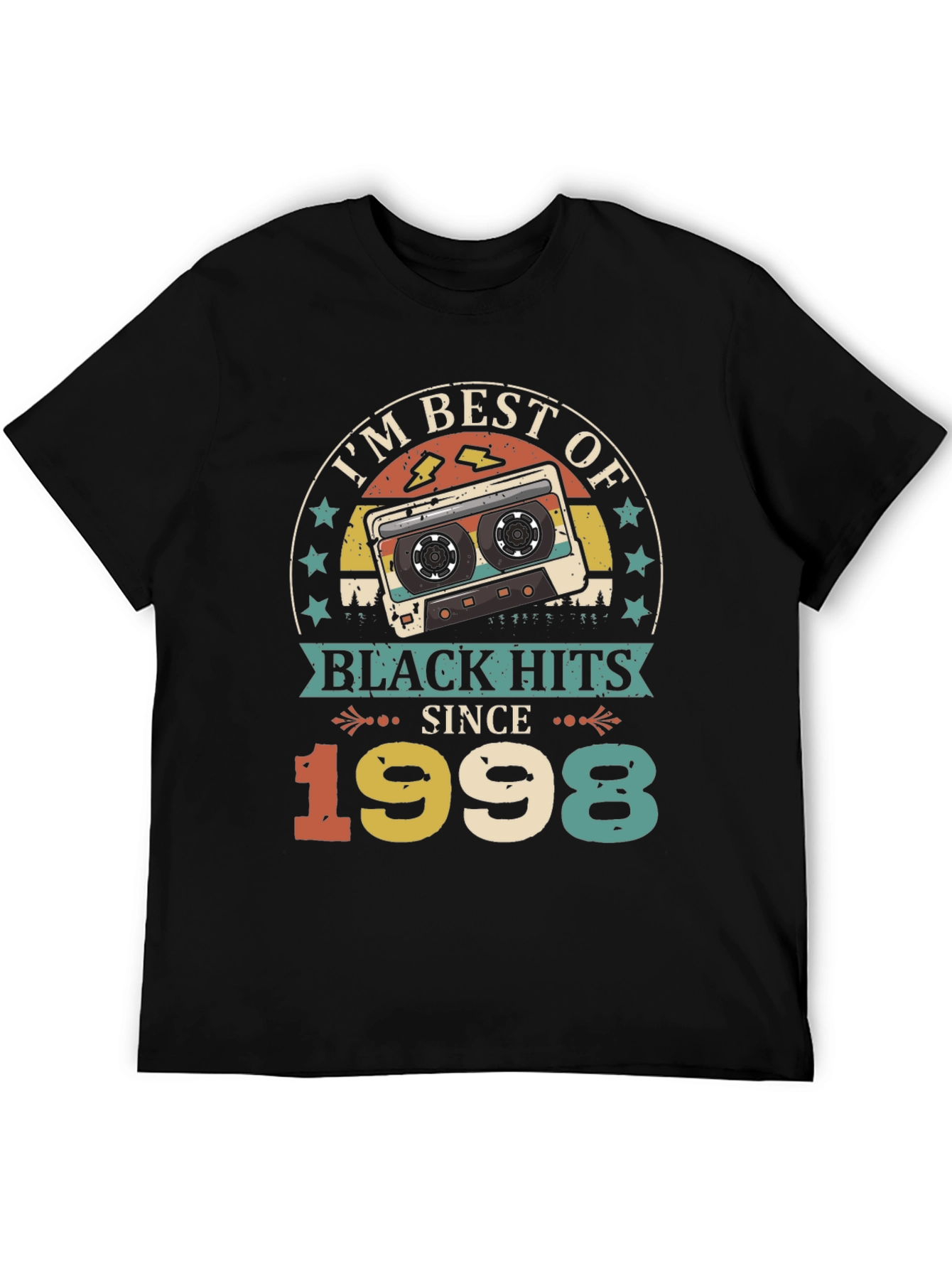 Black Best of Black Hits Since 1998 Cassette Tape T-Shirt view 5