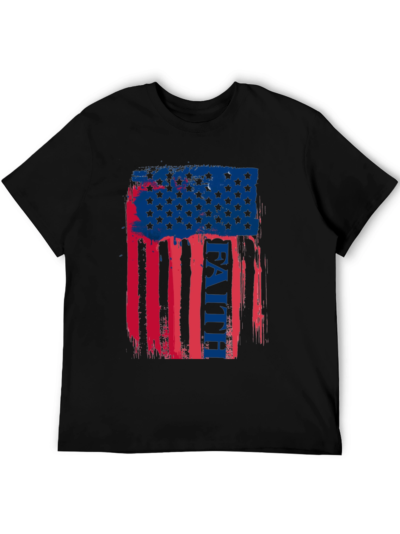 Black Faith American Flag Graphic T-Shirt view 5