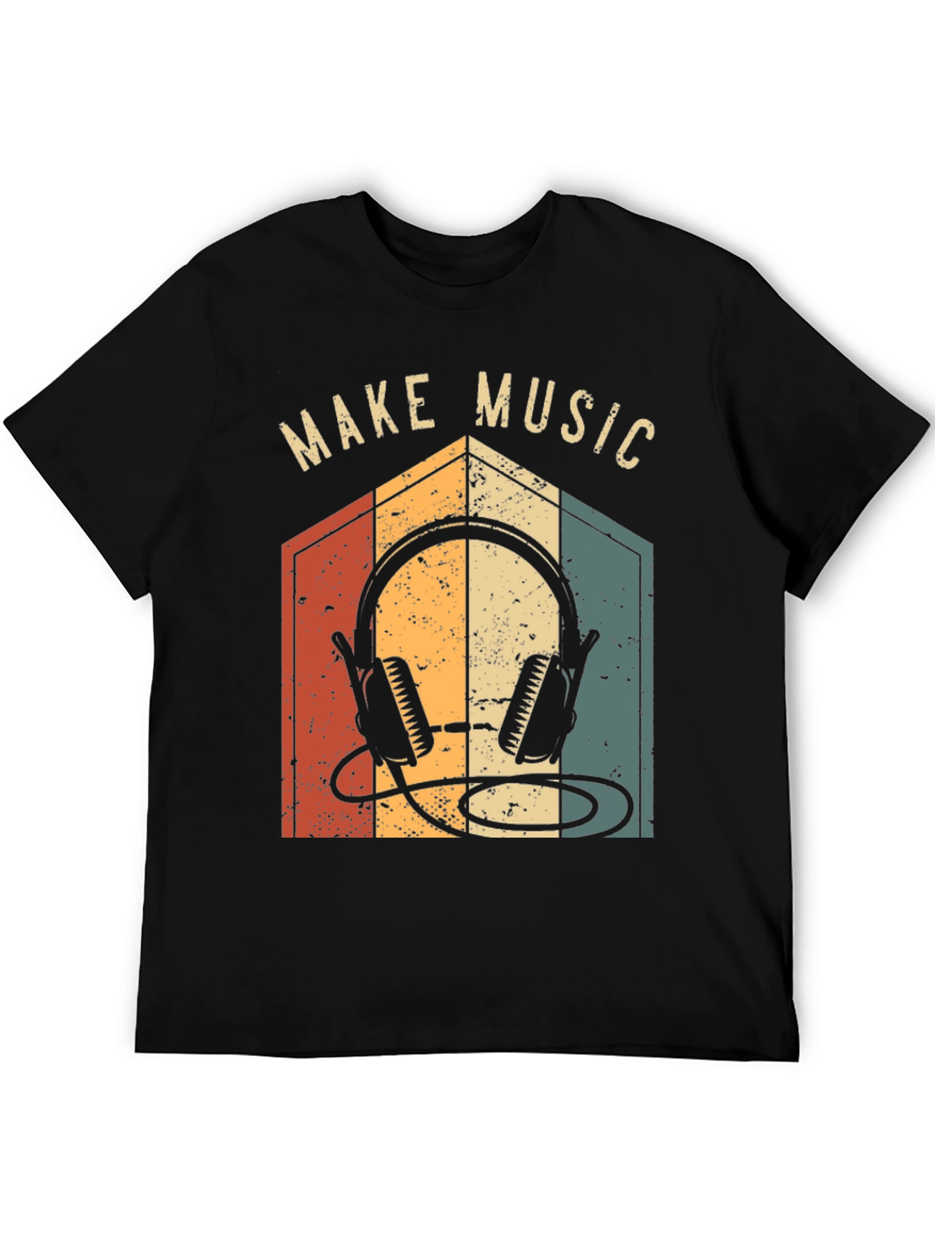 Black Make Music Retro Graphic Tee view 5