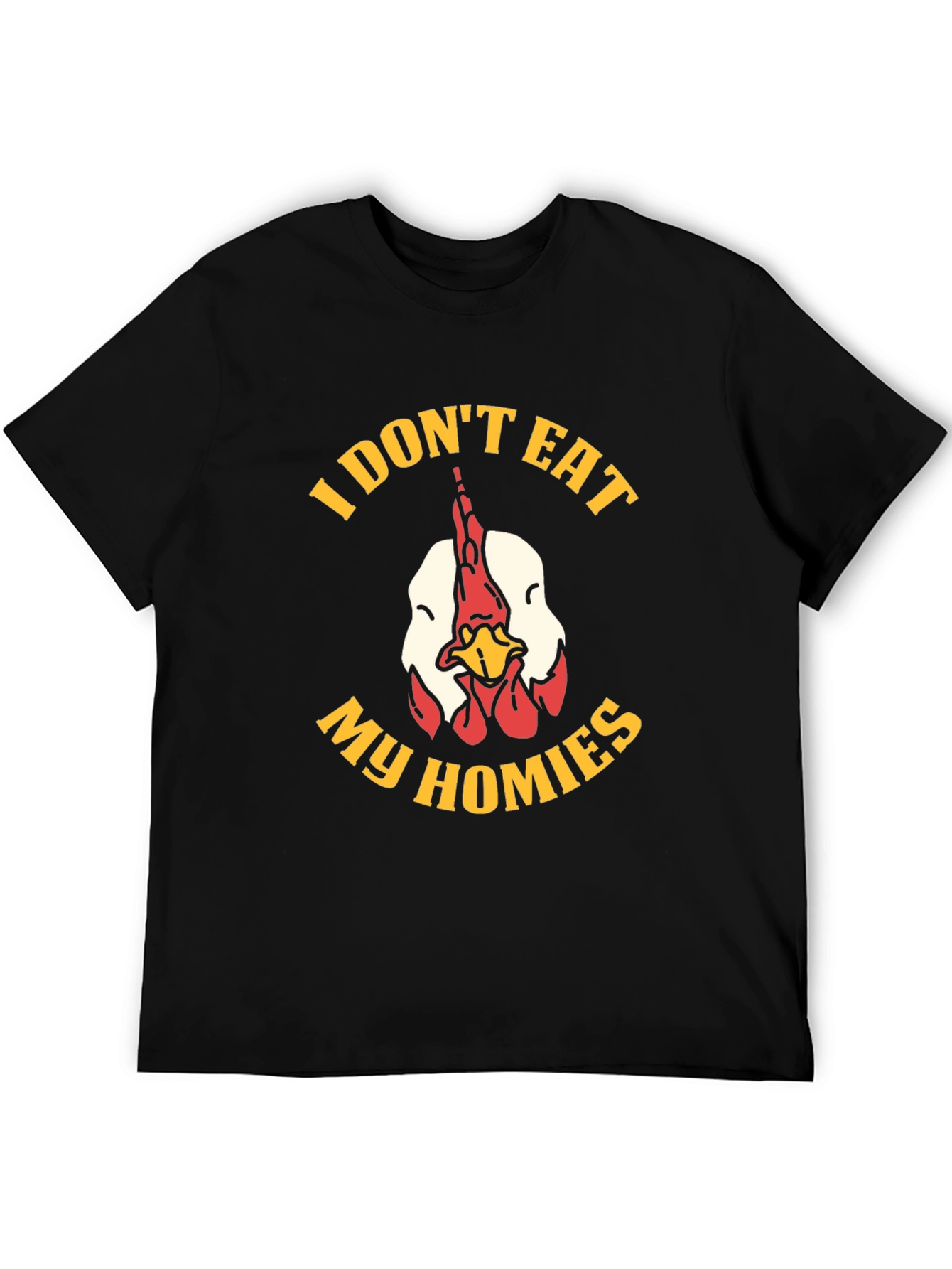 Black I Don't Eat My Homies Chicken Graphic Tee view 5
