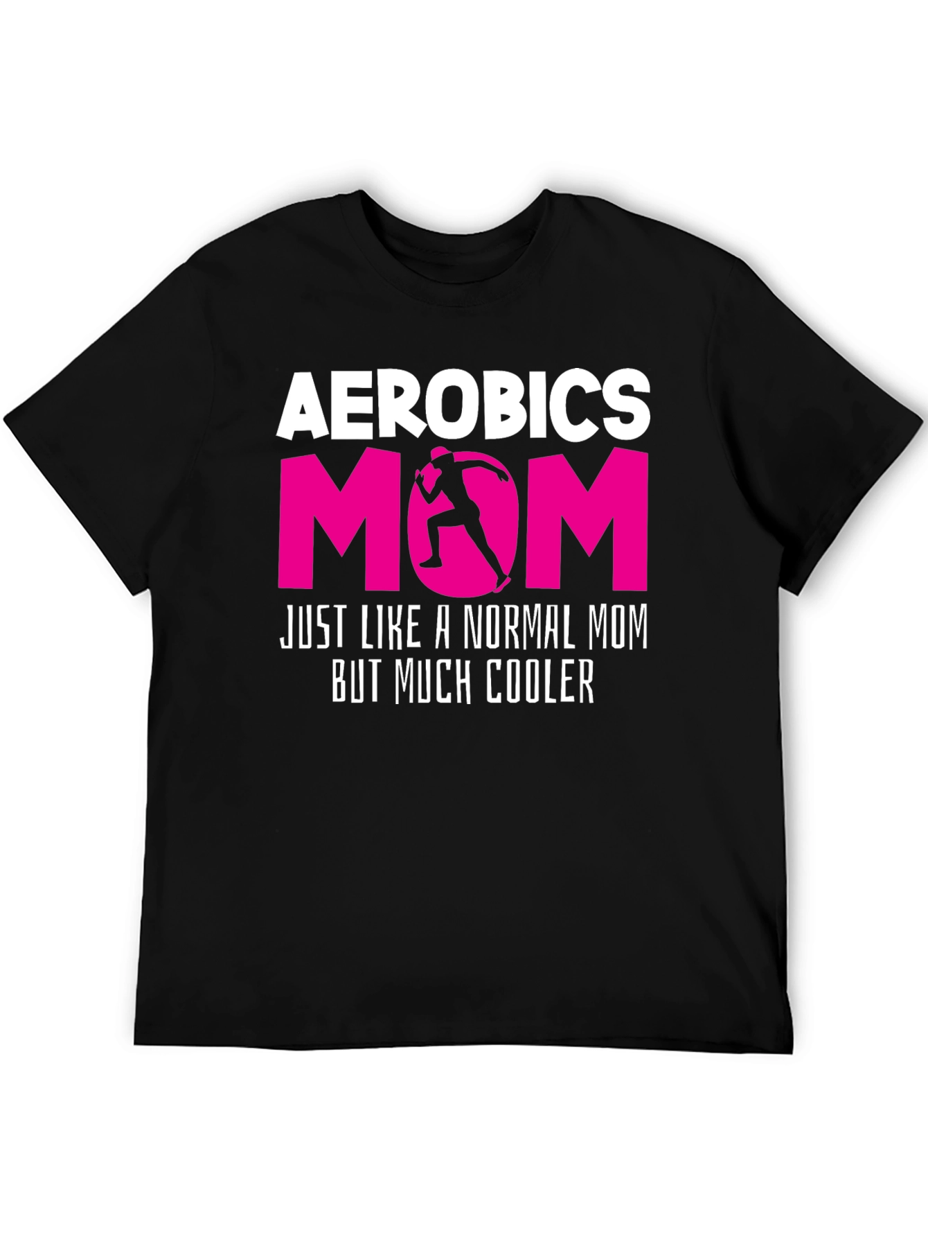 Black Aerobics Mom T-Shirt - Cool Workout Gift view 5