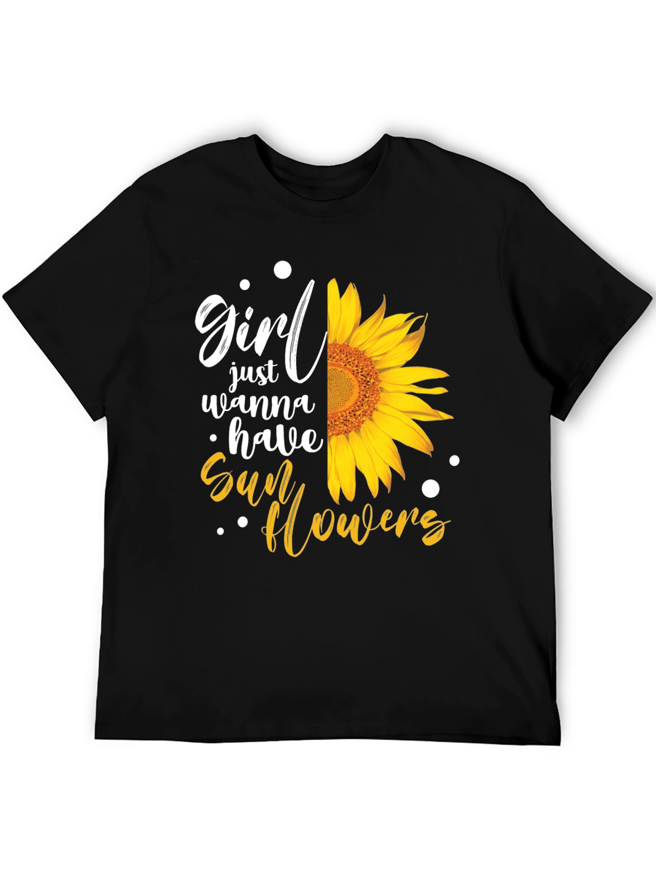 Black Girl Just Wanna Have Sunflowers T-Shirt view 5