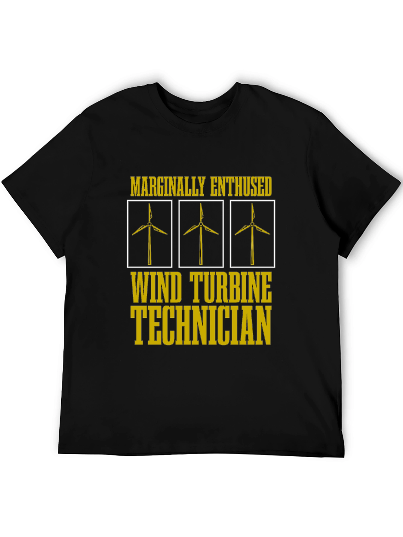 Black Marginally Enthused Wind Turbine Technician T-Shirt view 5