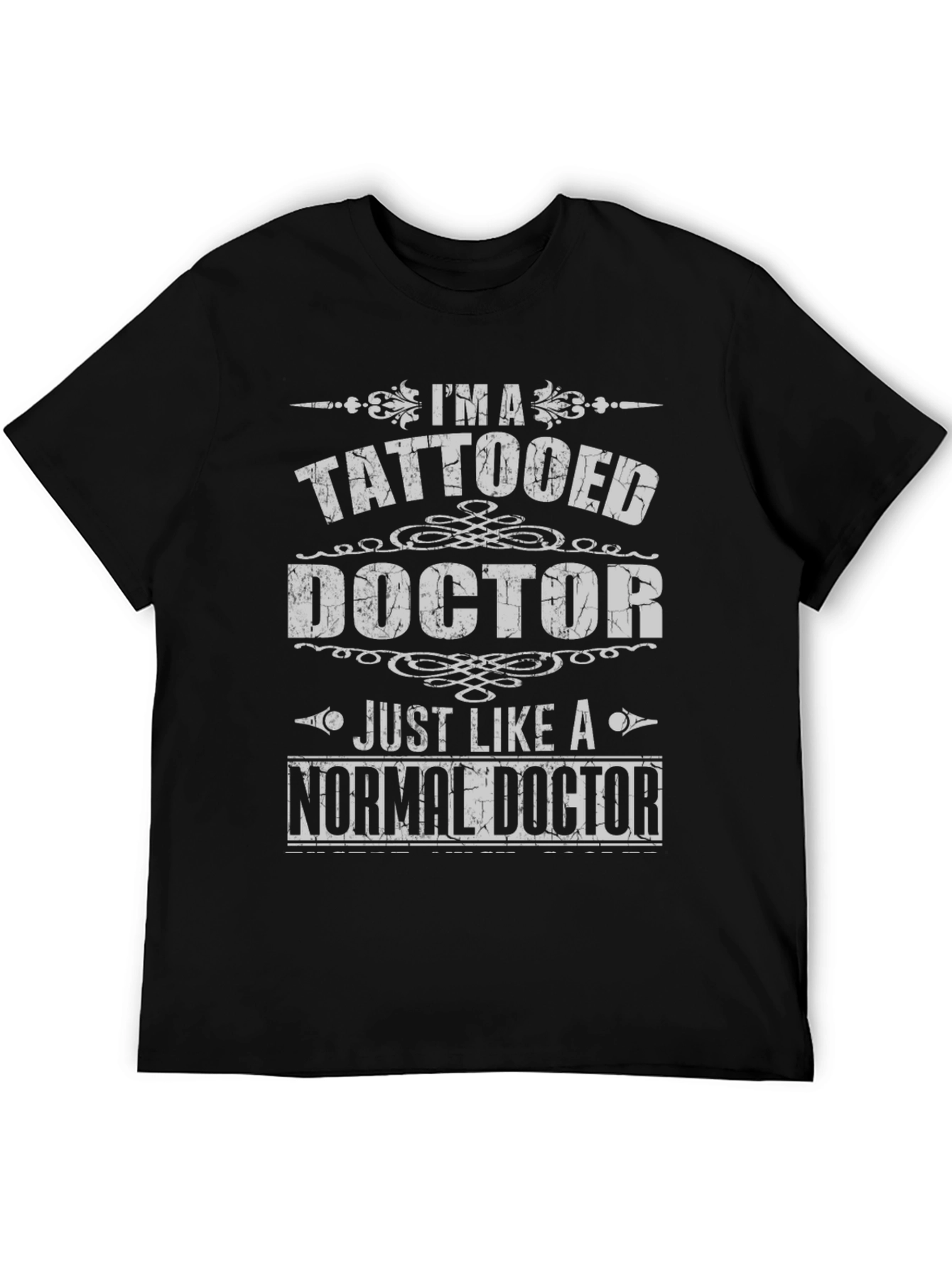 Black Tattooed Doctor T-Shirt - Novelty Graphic Tee view 5