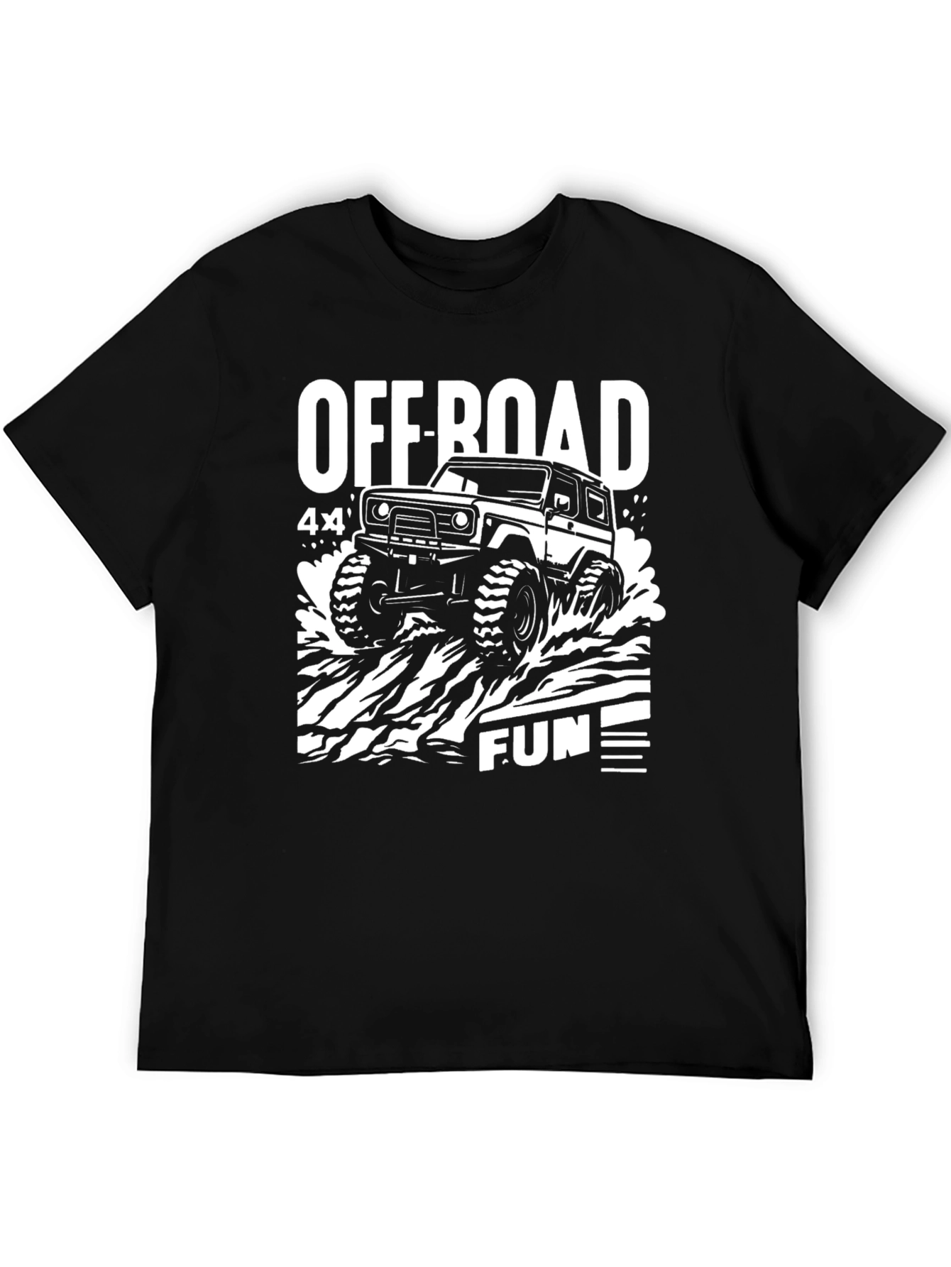 Black Off-Road Fun 4x4 Graphic T-Shirt - Black view 5