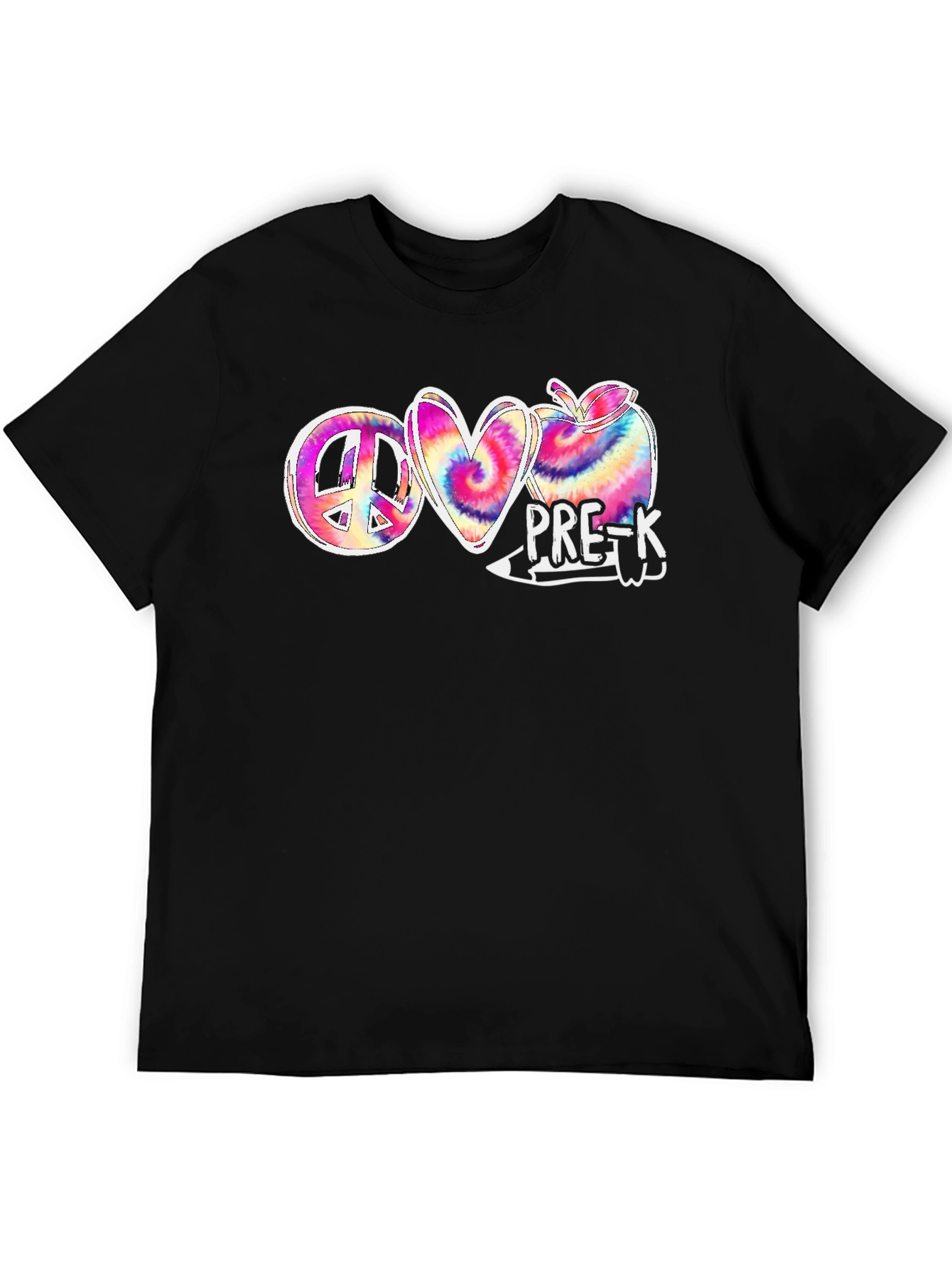 Black Peace Love Pre-K T-Shirt view 5