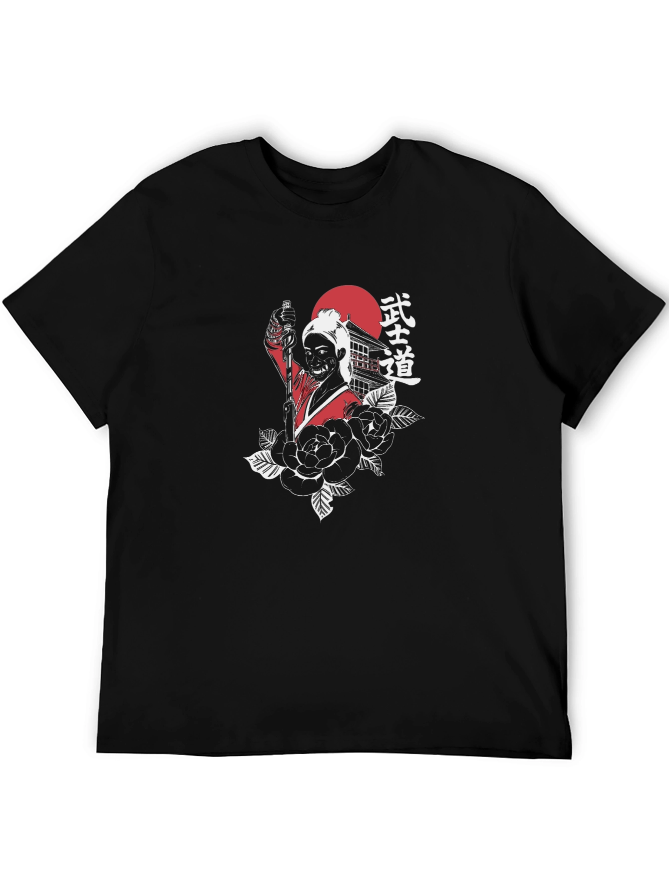 Black Samurai Graphic Black T-Shirt view 5