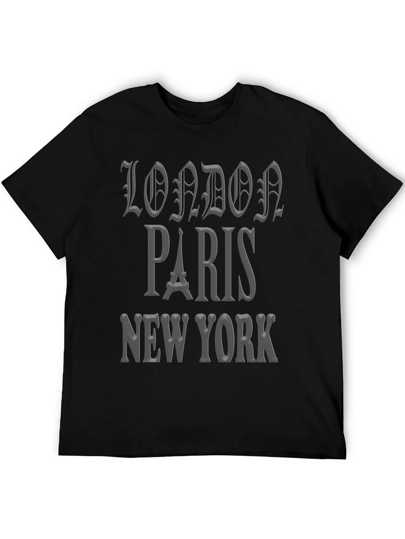 Black London Paris New York Graphic Tee view 5
