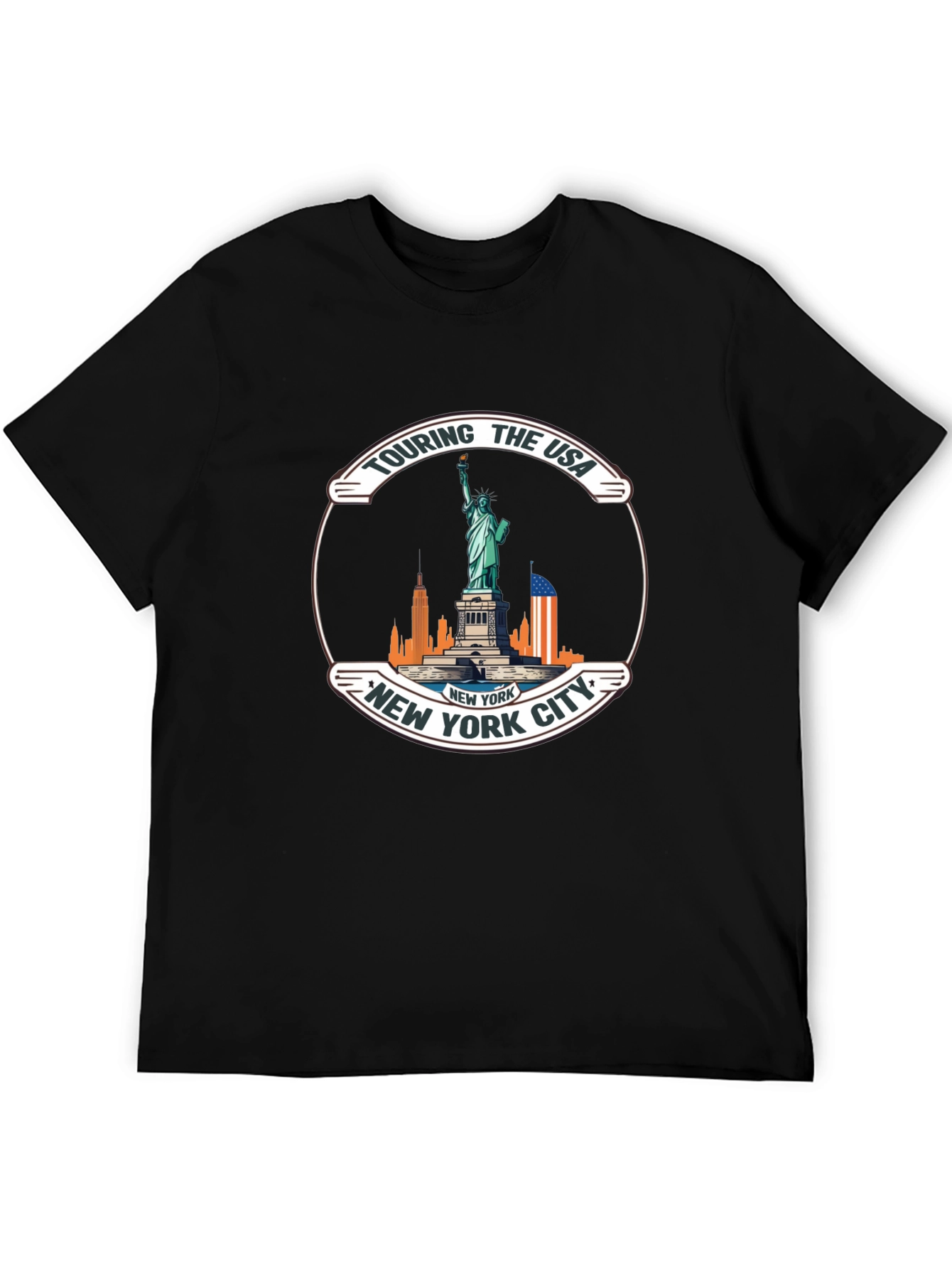 Black New York City USA Souvenir T-Shirt view 5