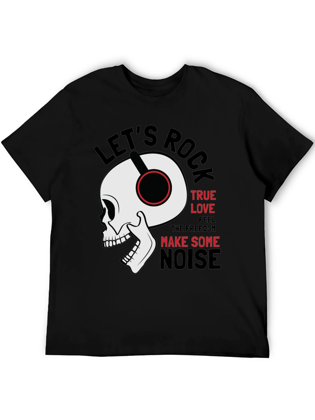 Black Rock Music Graphic Tee - Skull with Headphones view 5