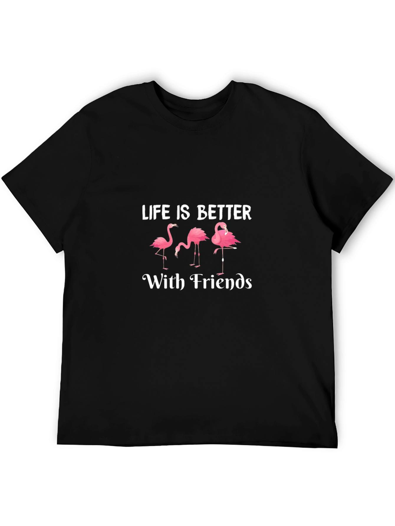 Black Life is Better with Friends Flamingo T-Shirt view 5