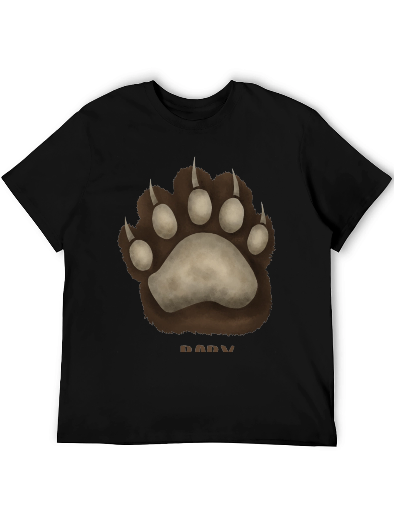 Black Bear Paw Print Black T-Shirt view 5