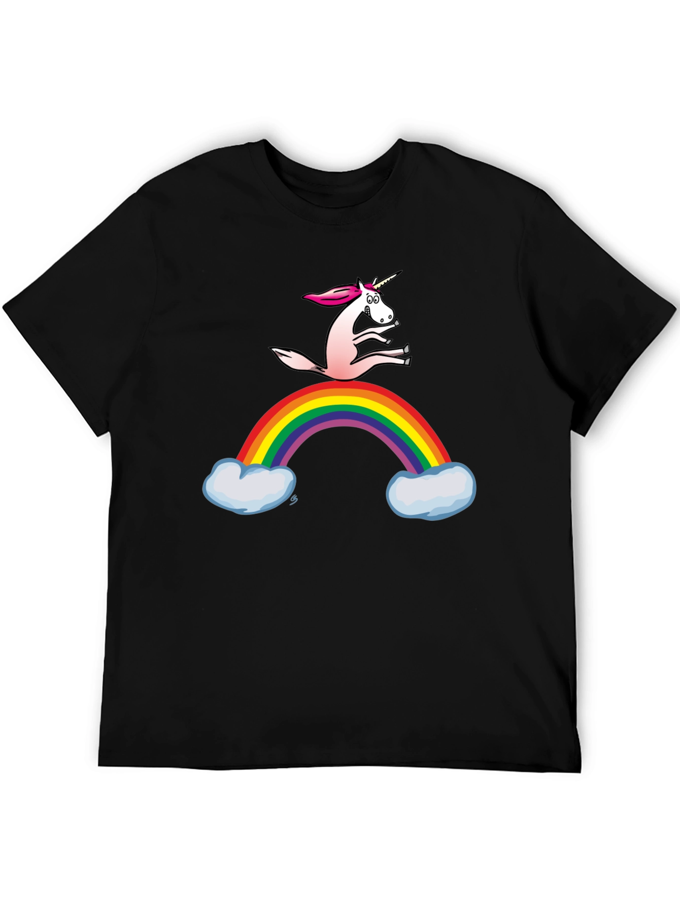 Black Unicorn Rainbow T-Shirt - Fun Graphic Tee view 5