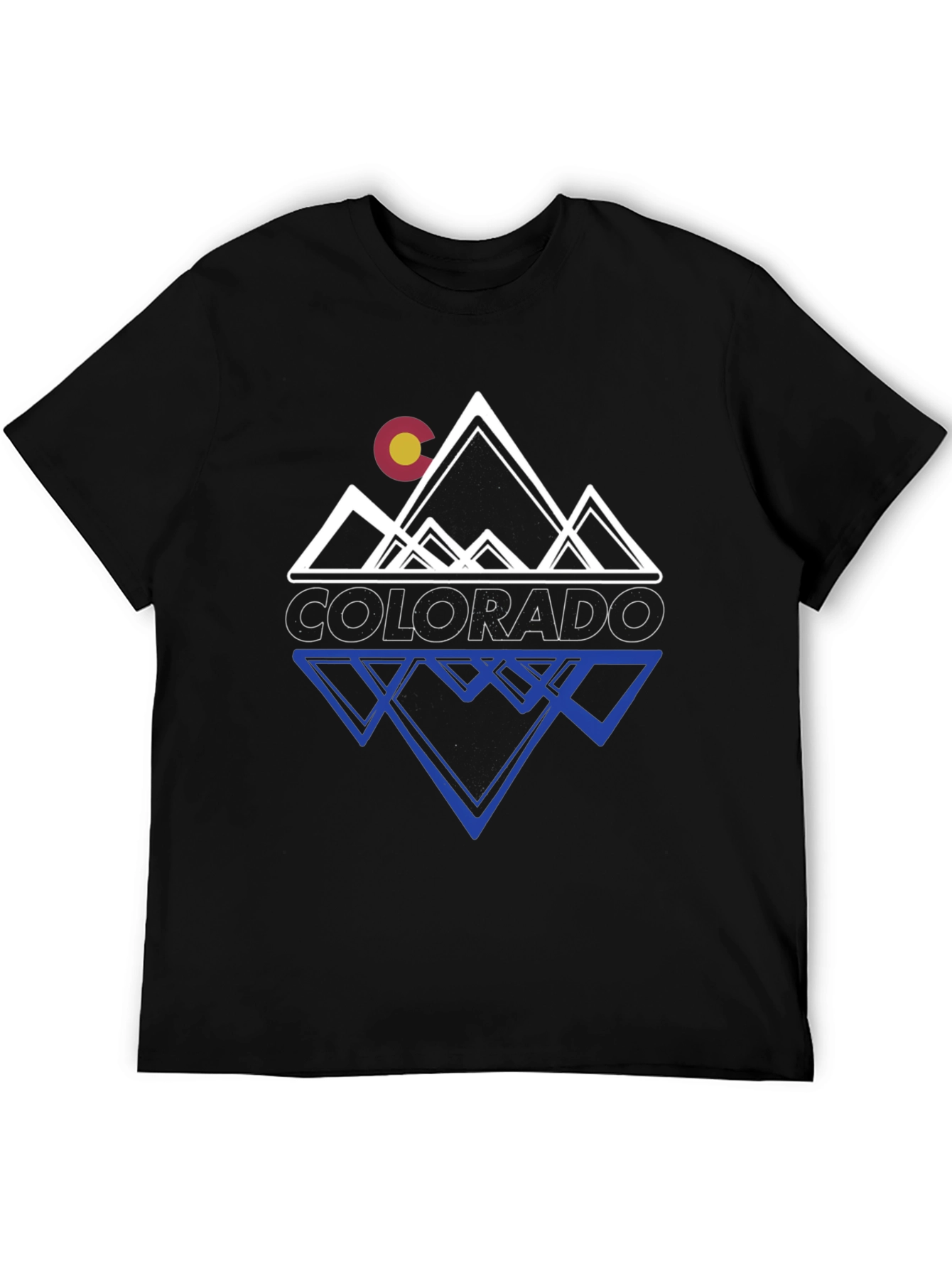 Black Colorado Mountains Graphic Tee - Black Casual T-Shirt view 5