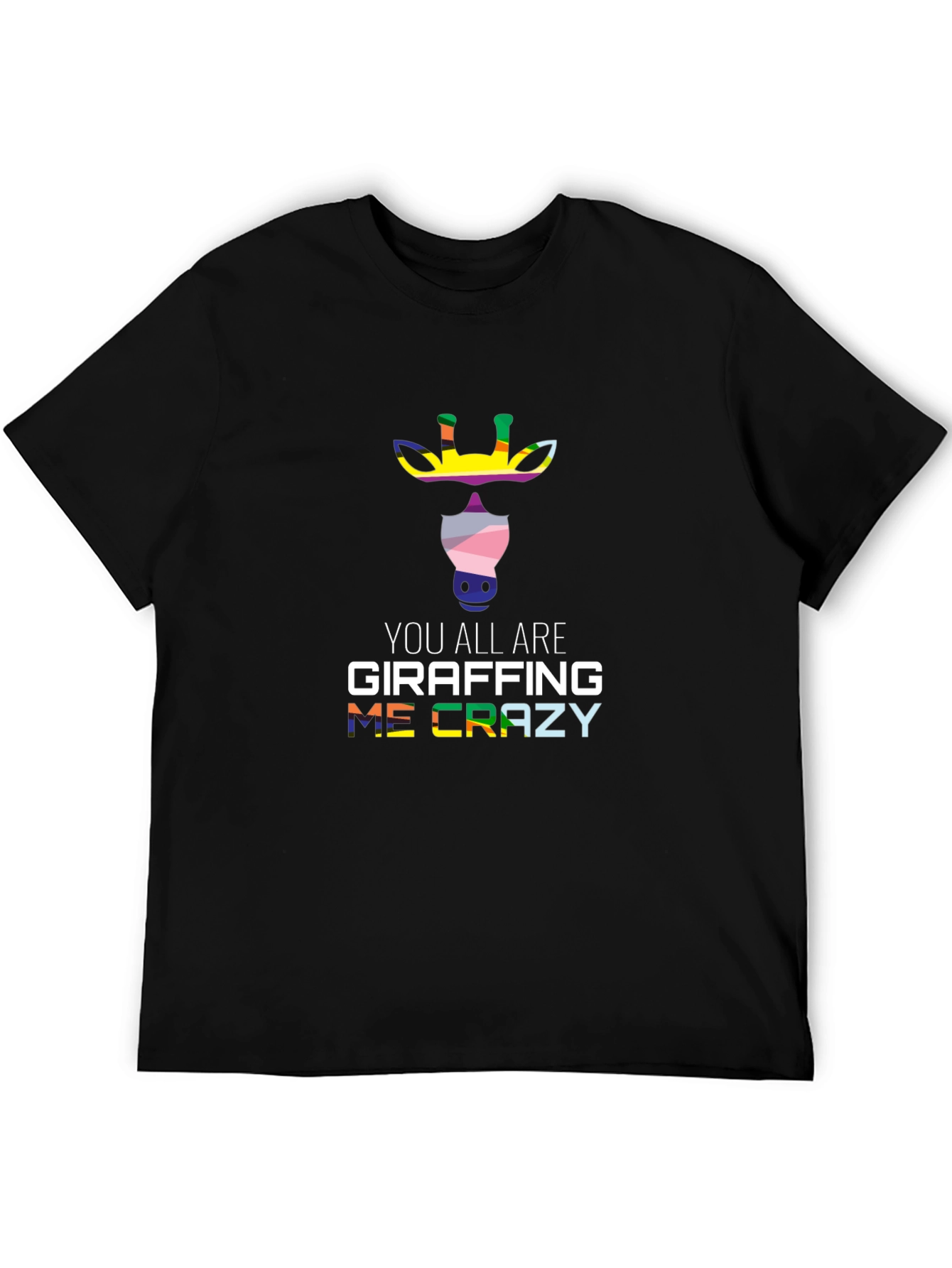 Black Giraffe Crazy T-Shirt: Fun, Colorful Design view 5