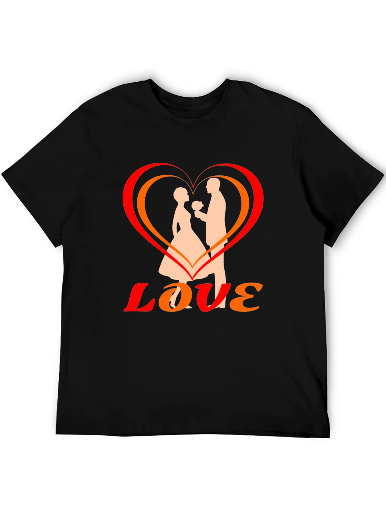 Black Love Graphic Tee - Heart Couple Design view 5