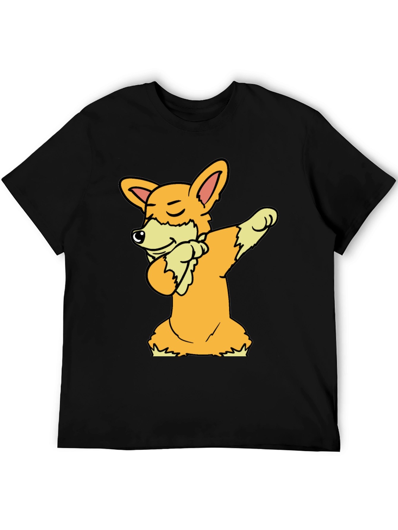 Black Dabbing Corgi Graphic Tee view 5