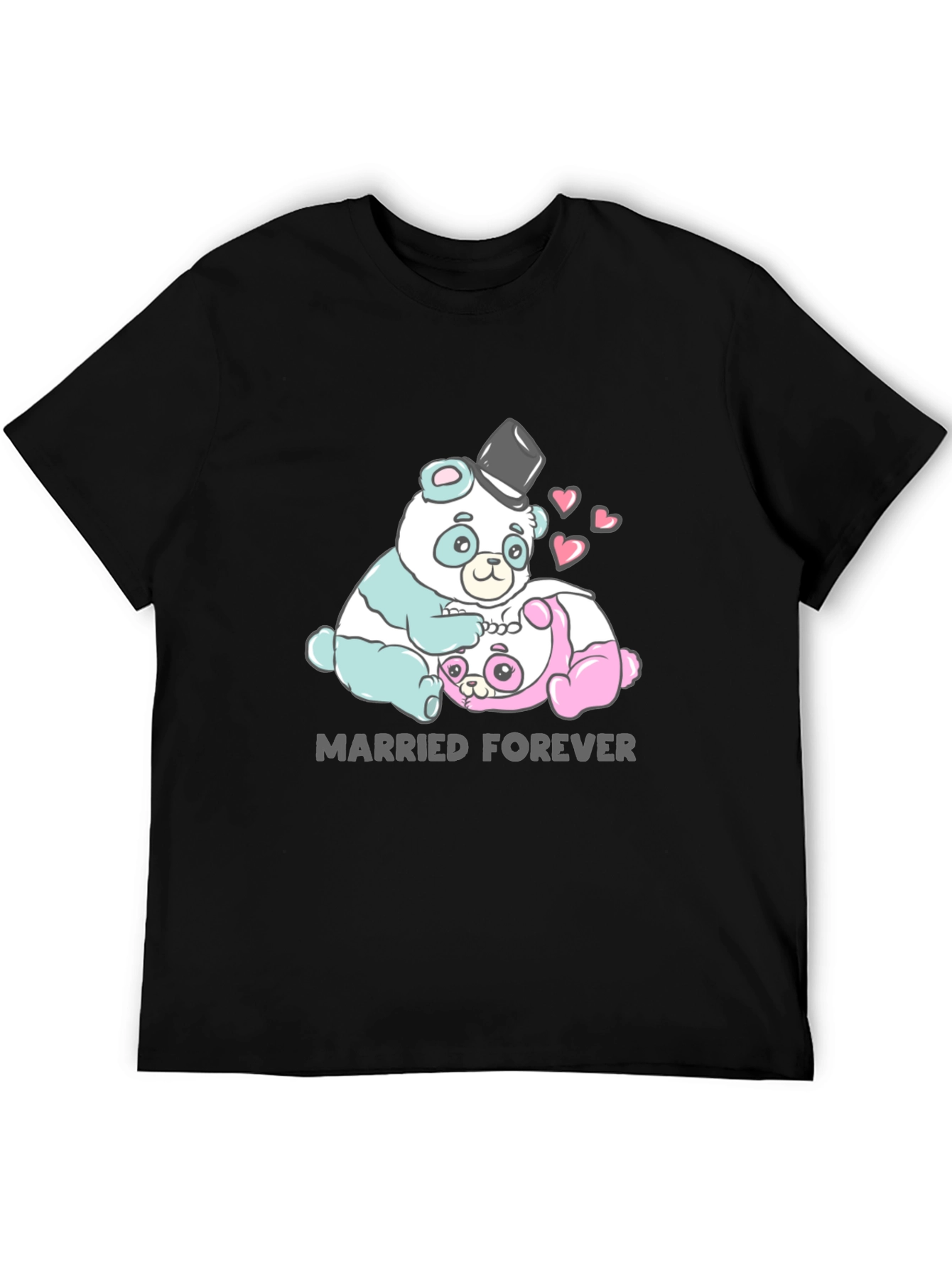 Black Married Forever Panda Graphic Tee view 5