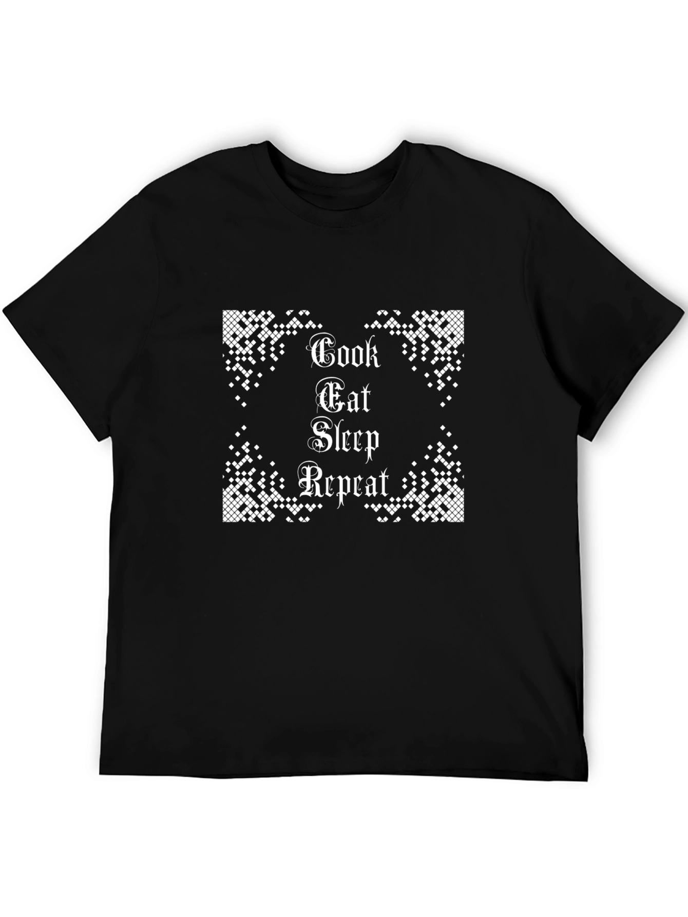 Black Cook Eat Sleep Repeat T-Shirt - Foodie Tee view 5