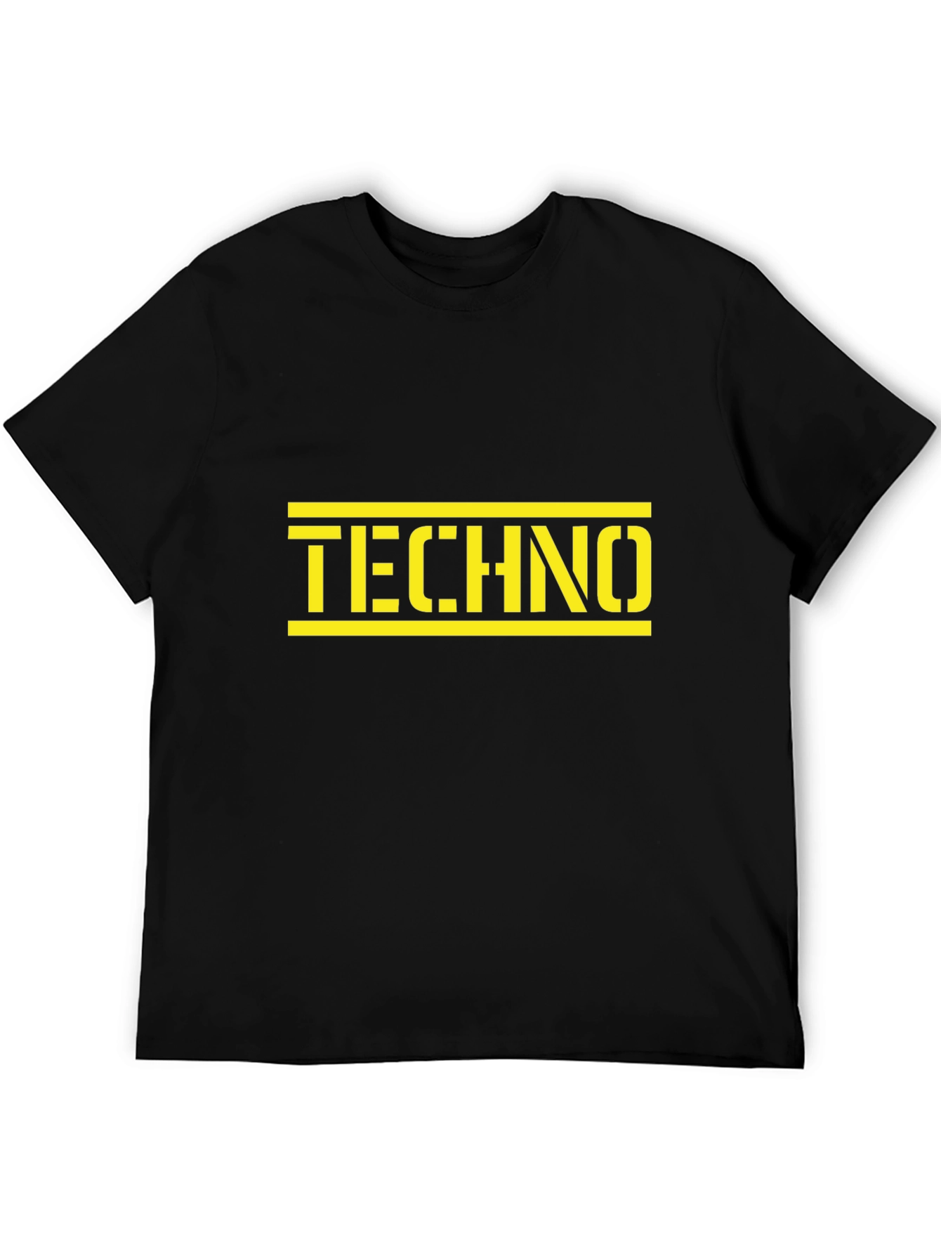 Black Techno Graphic Tee - Black Cotton view 5