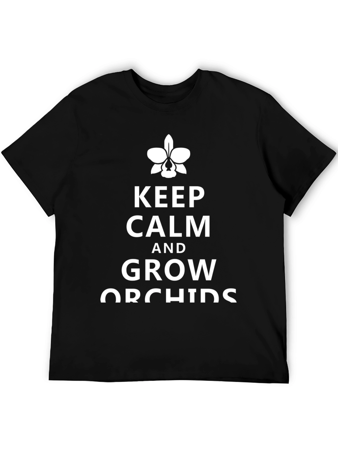 Black Keep Calm and Grow Orchids T-Shirt view 5