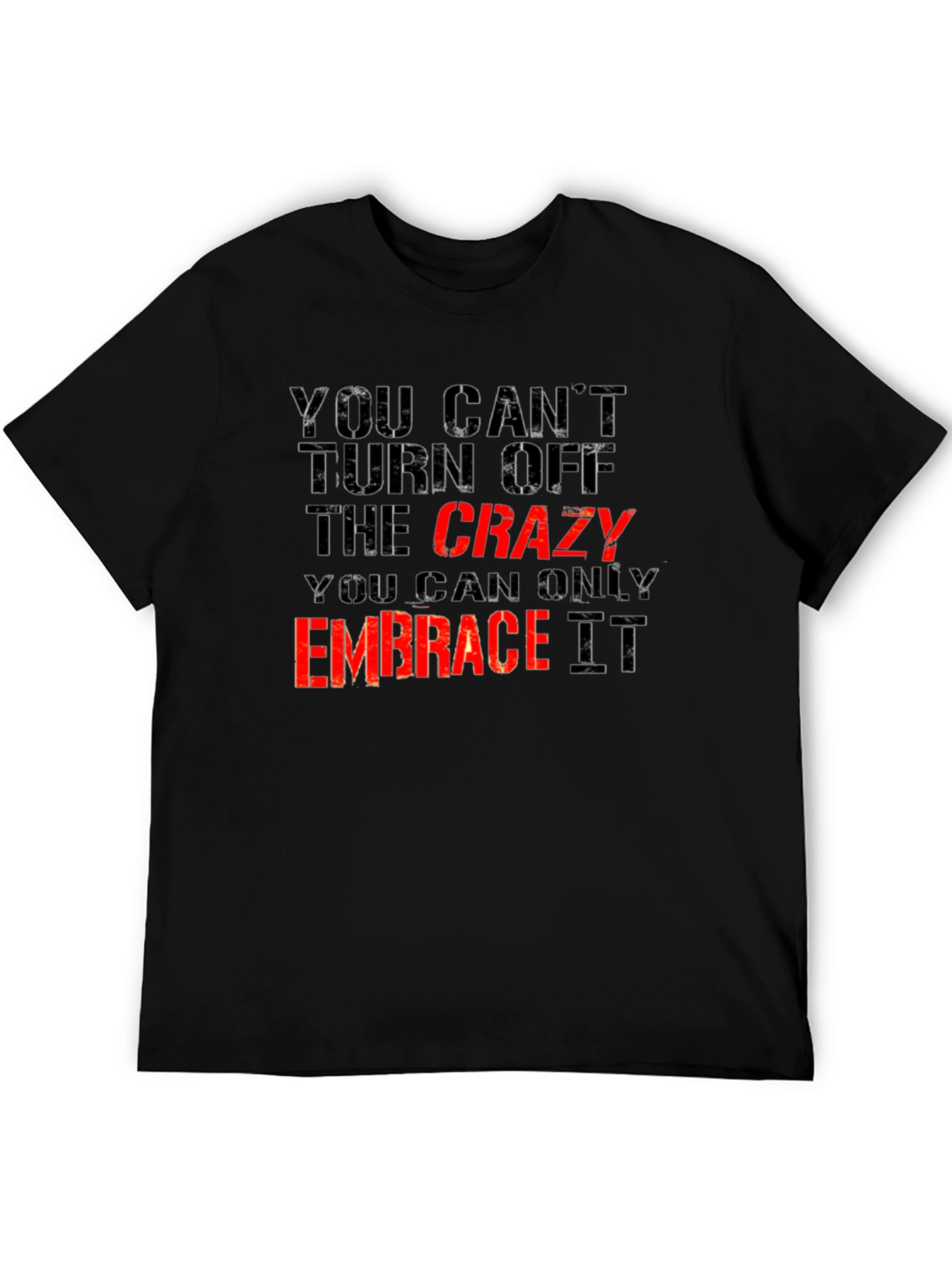 Black Crazy Embrace T-Shirt - Funny Slogan Tee view 5