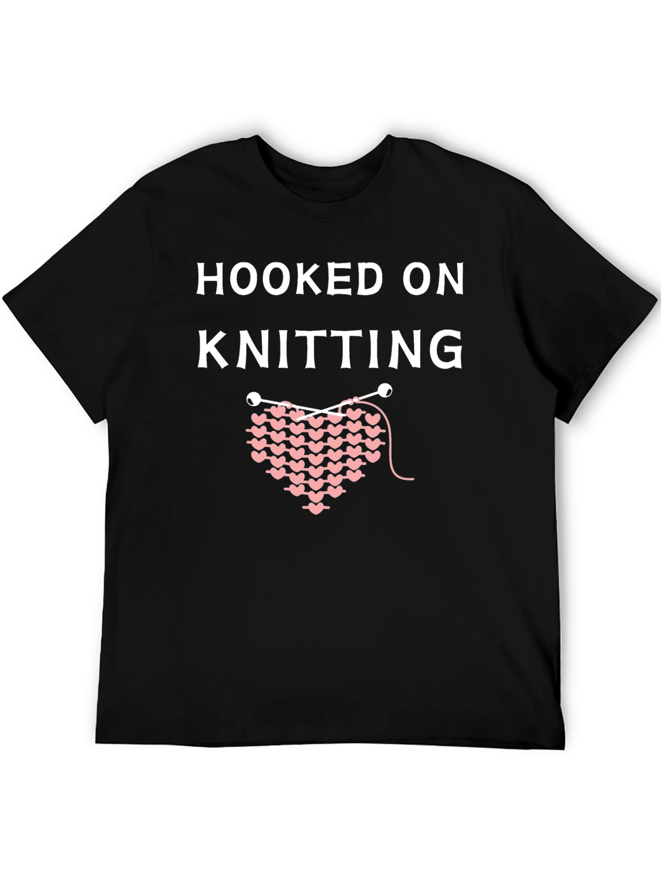 Black Hooked On Knitting T-Shirt view 5