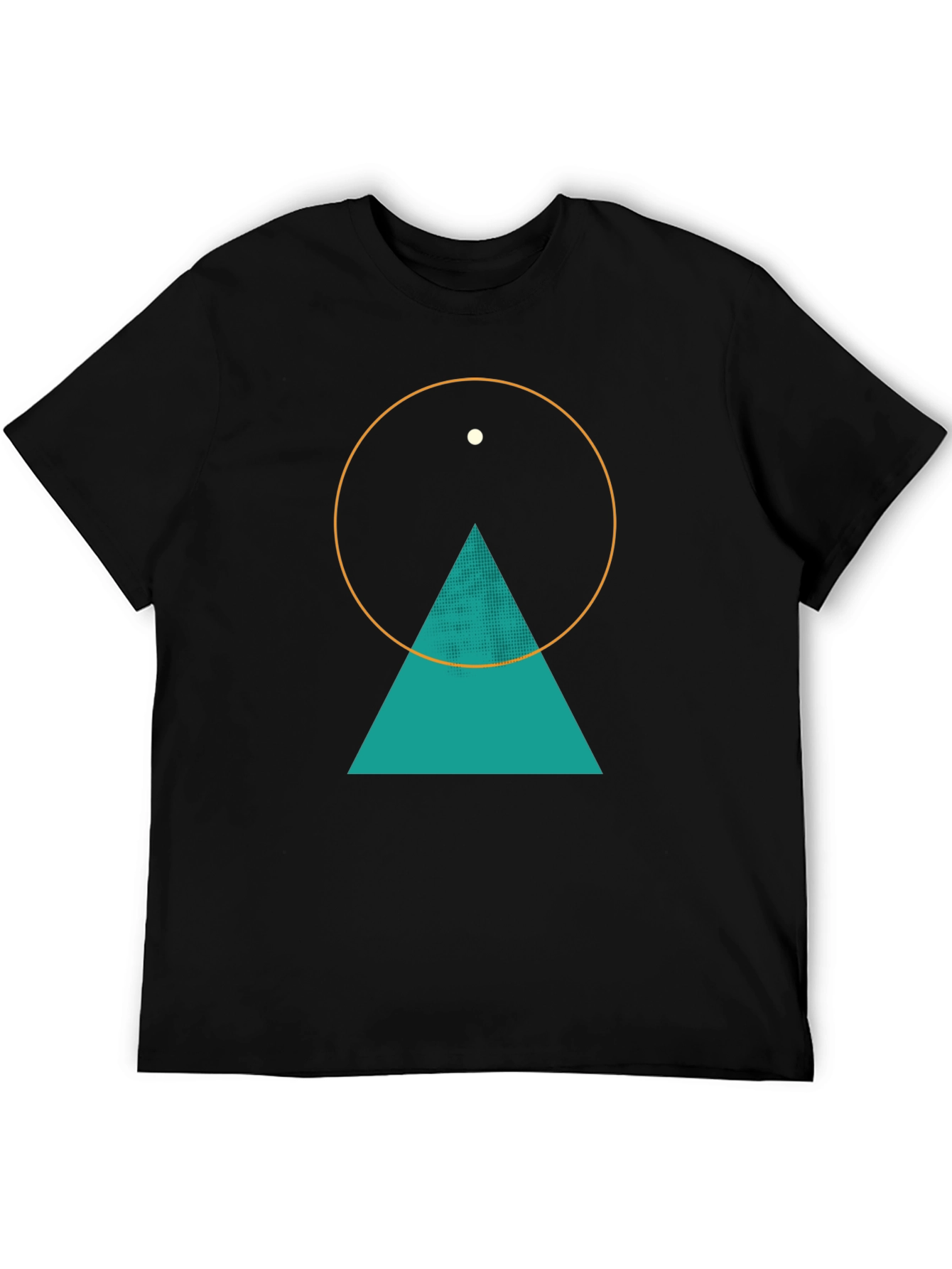 Black Geometric Graphic Tee - Circle, Triangle, & Dot Design view 5