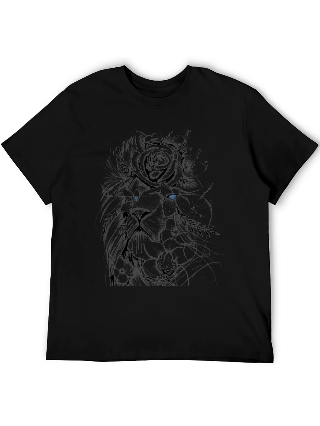 Black Lion Rose Graphic T-Shirt - Bold Streetwear view 5