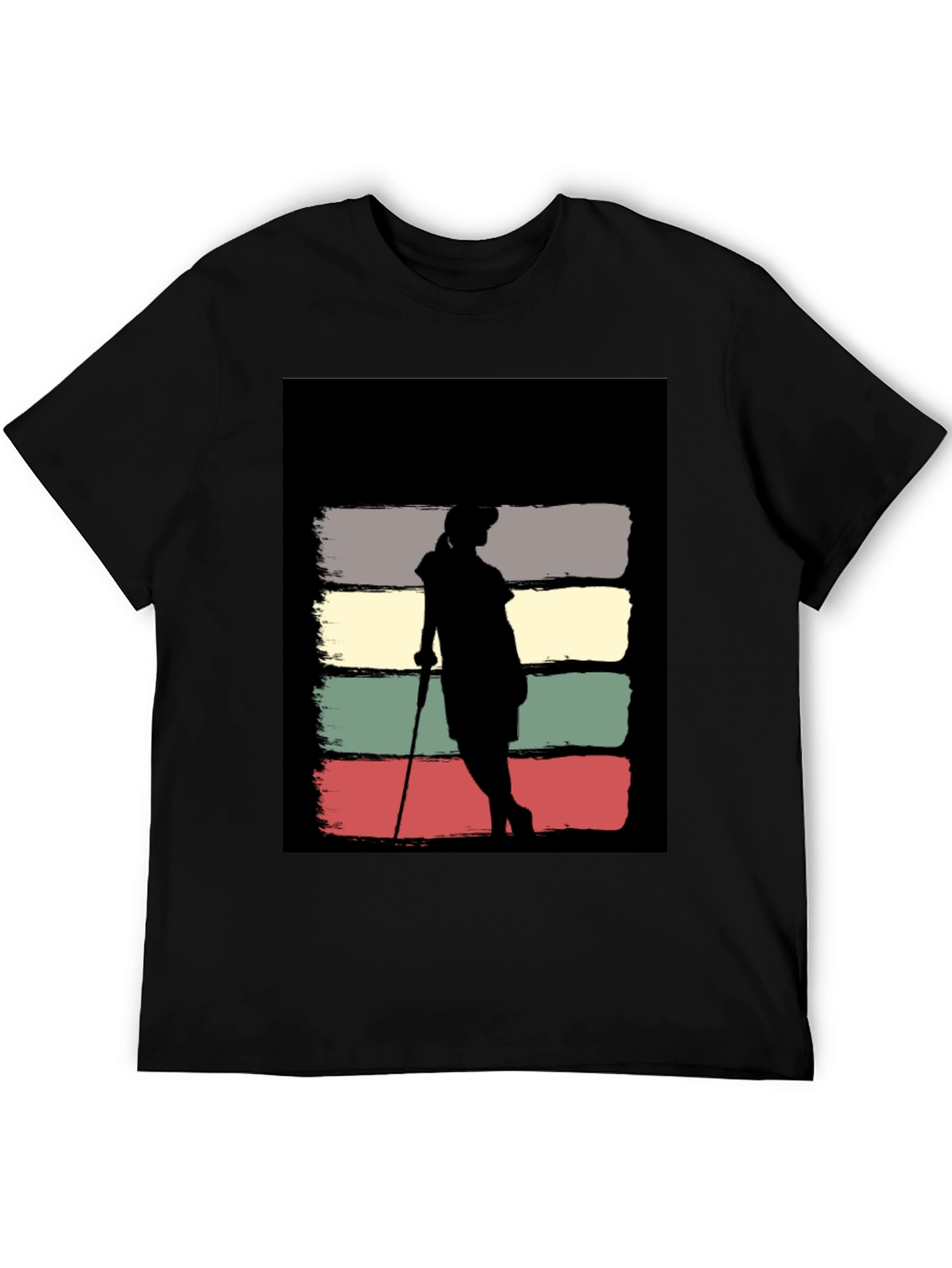 Black Vintage Retro Golfer T-Shirt view 5
