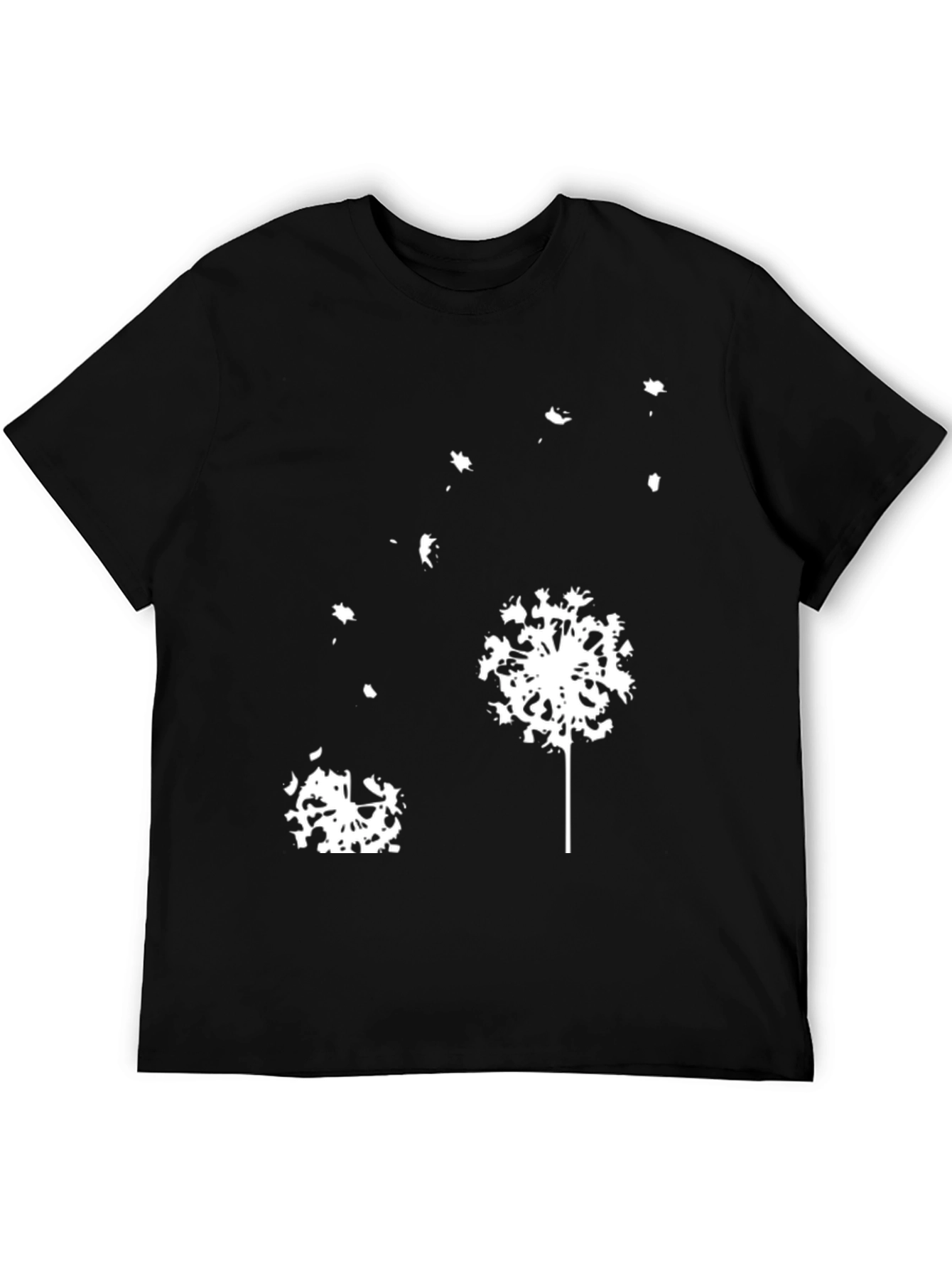 Black Dandelion Graphic Print Crew Neck T-Shirt view 5