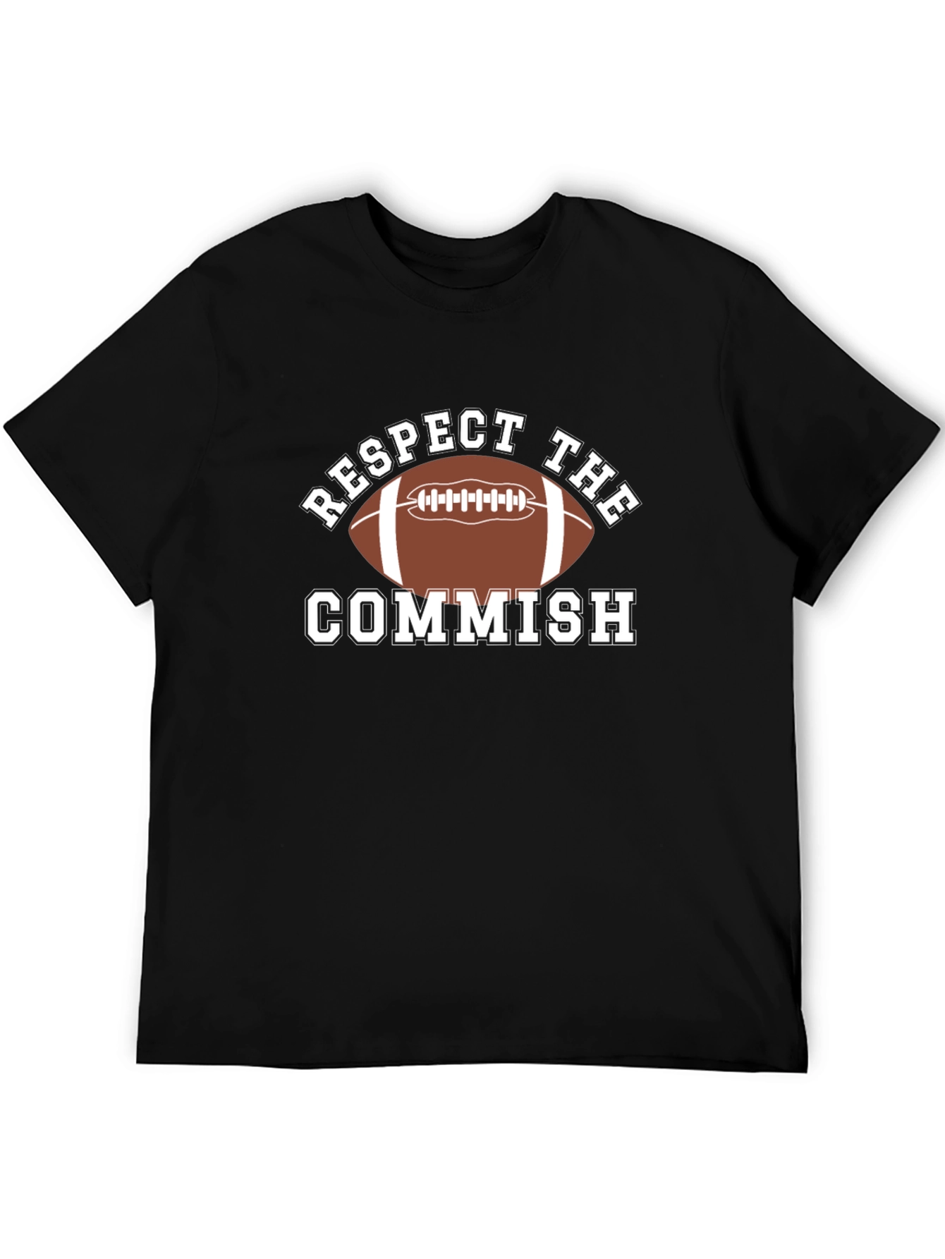 Black Respect The Commish Football T-Shirt view 5