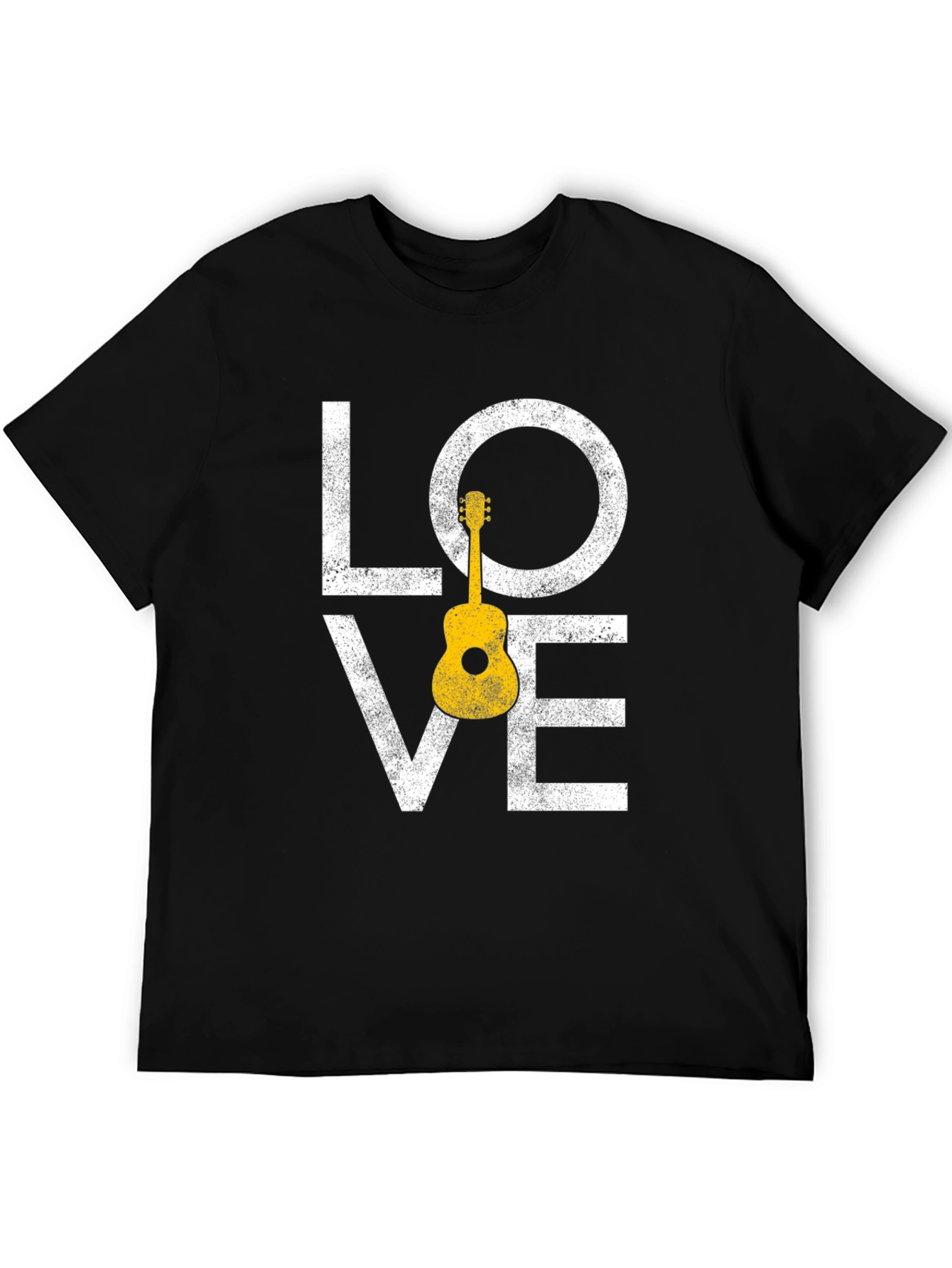 Black Love Guitar Graphic Tee - Black view 5