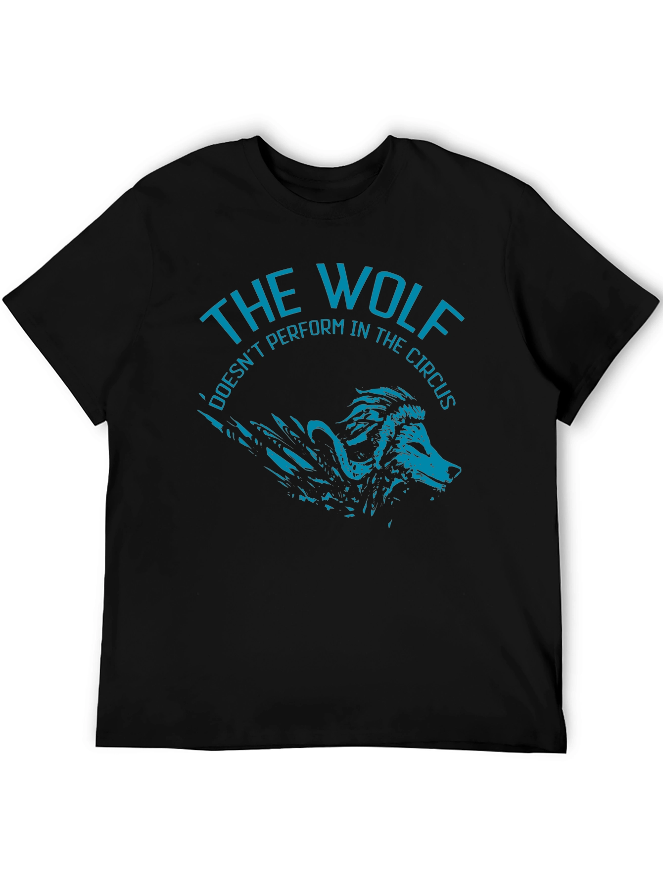 Black The Wolf Doesn't Perform T-Shirt - Cool Graphic Tee view 5
