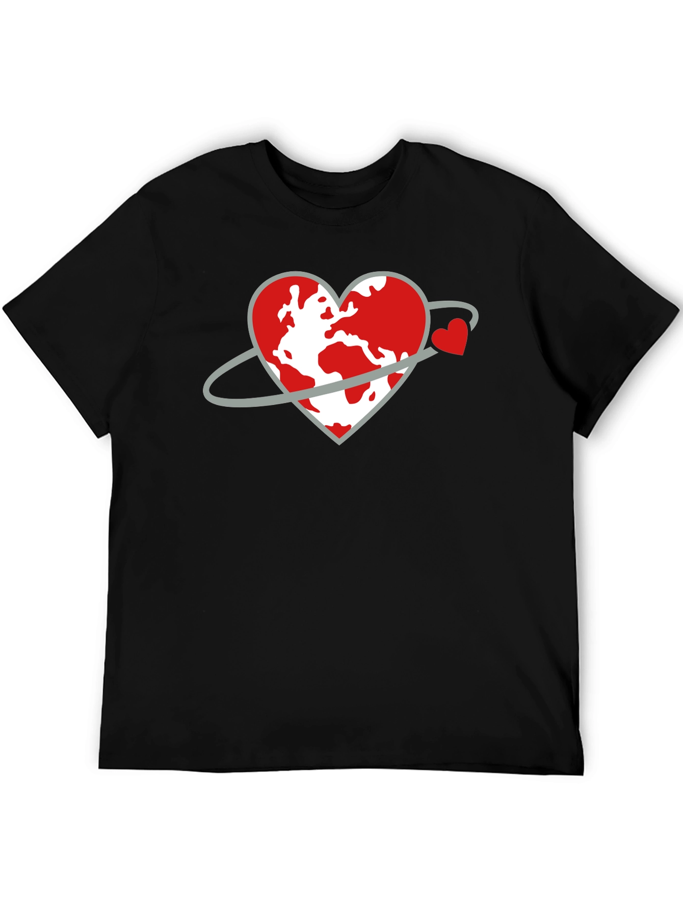 Black Heart Planet Graphic Tee - Love Our World Shirt view 5