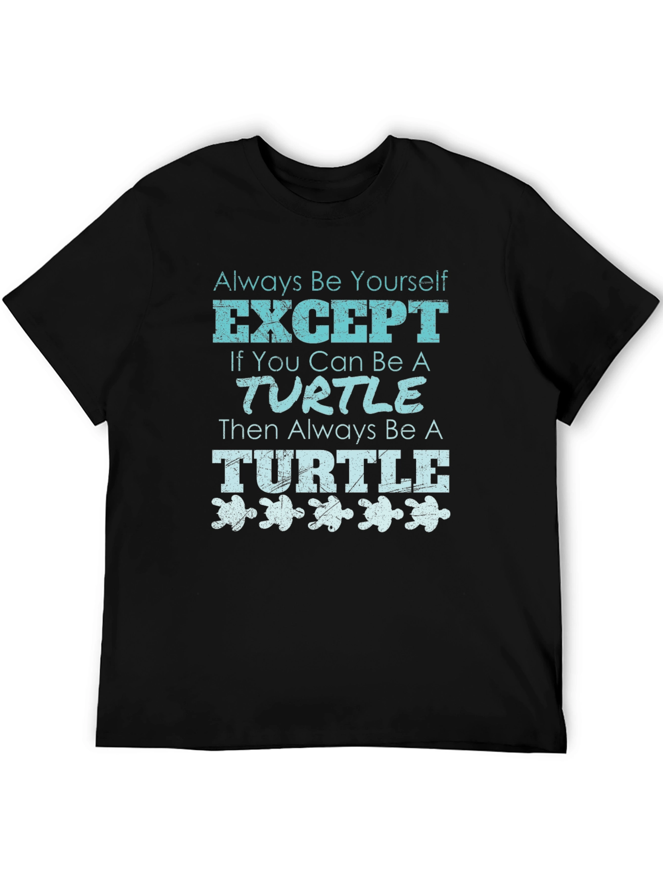 Black Funny Turtle Graphic Tee - Always Be Yourself T-Shirt view 5