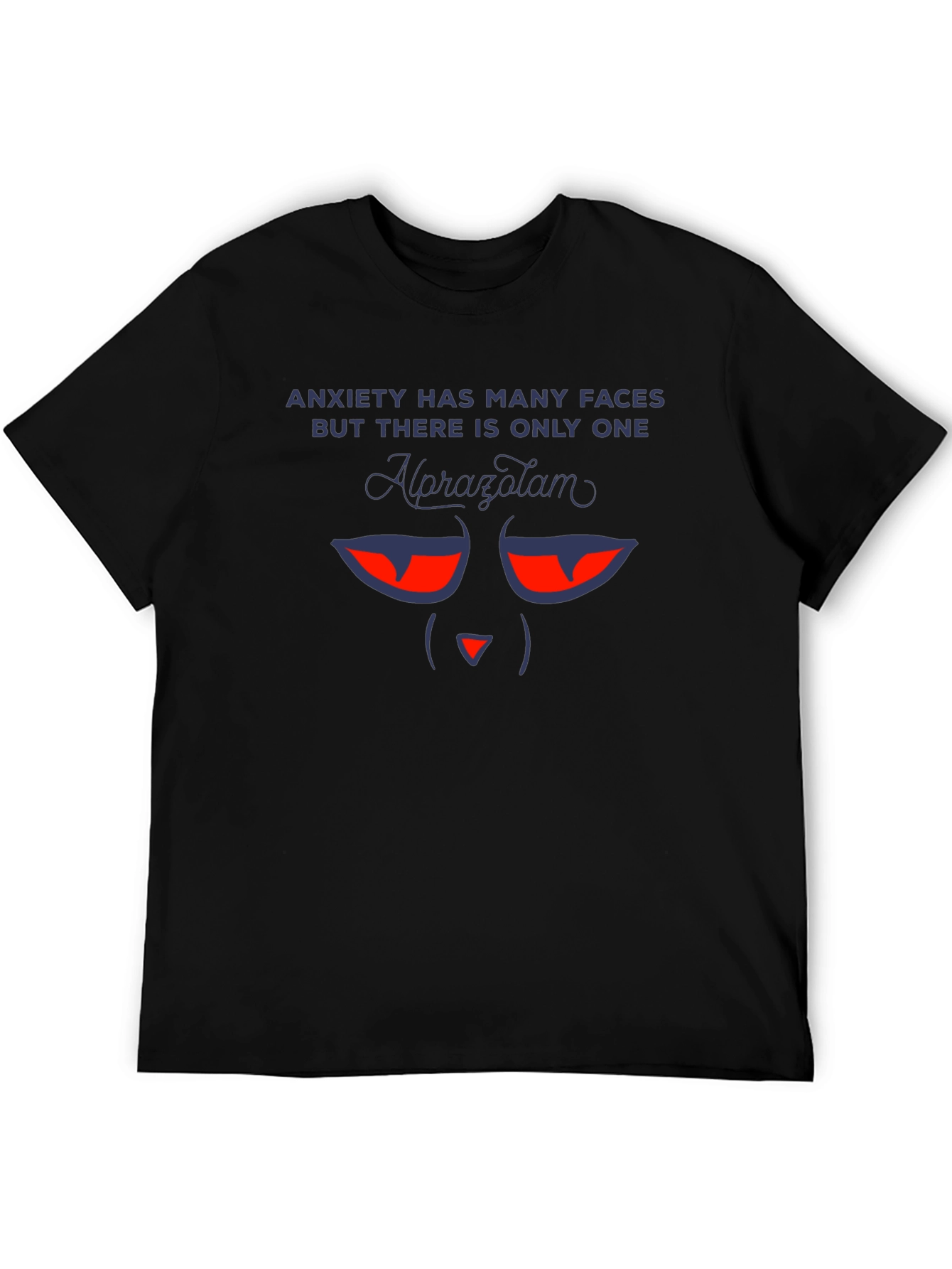 Black Anxiety Alprazolam Funny Graphic Novelty T-Shirt view 5