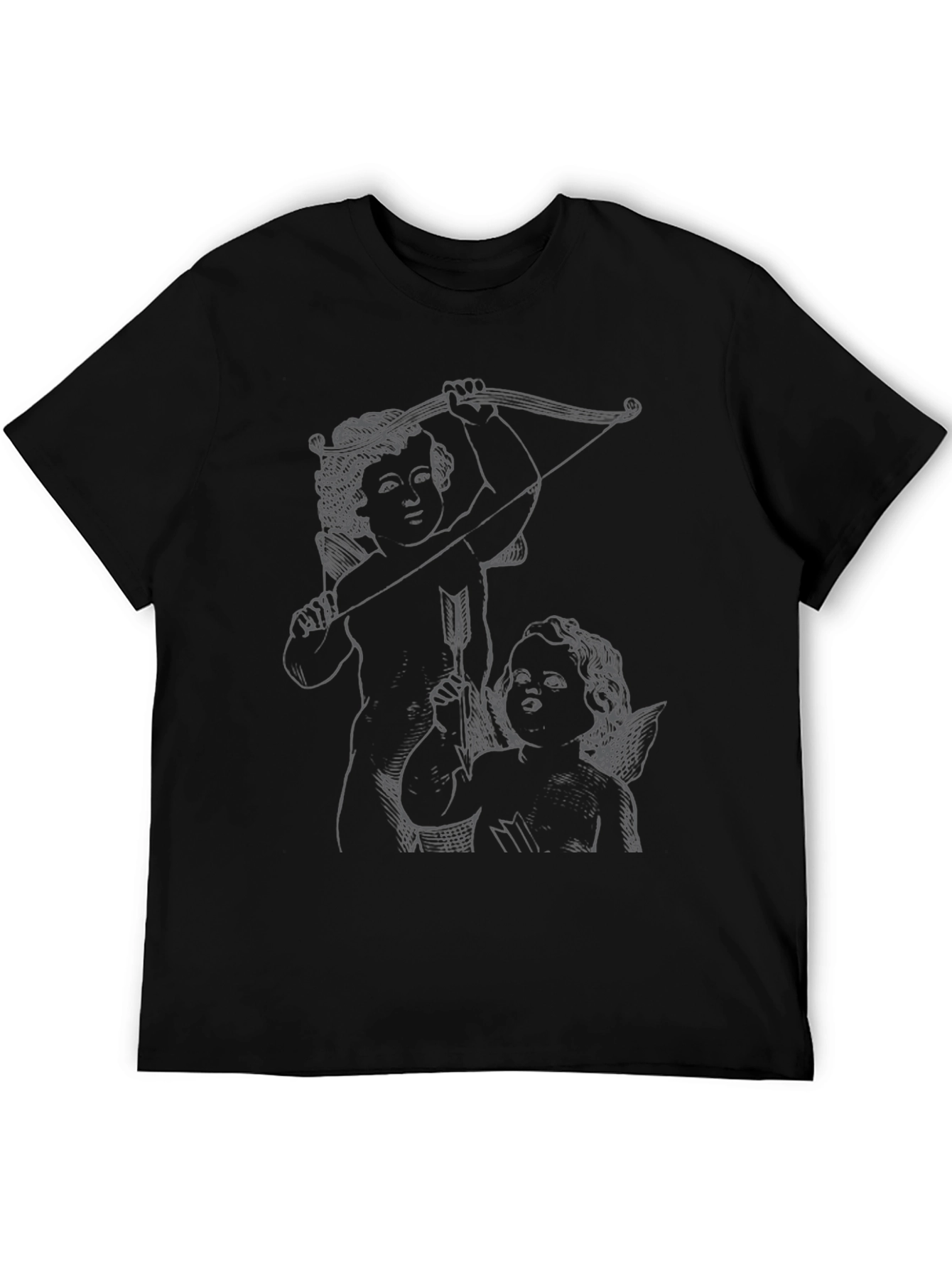 Black Cupid Graphic Print T-Shirt view 5
