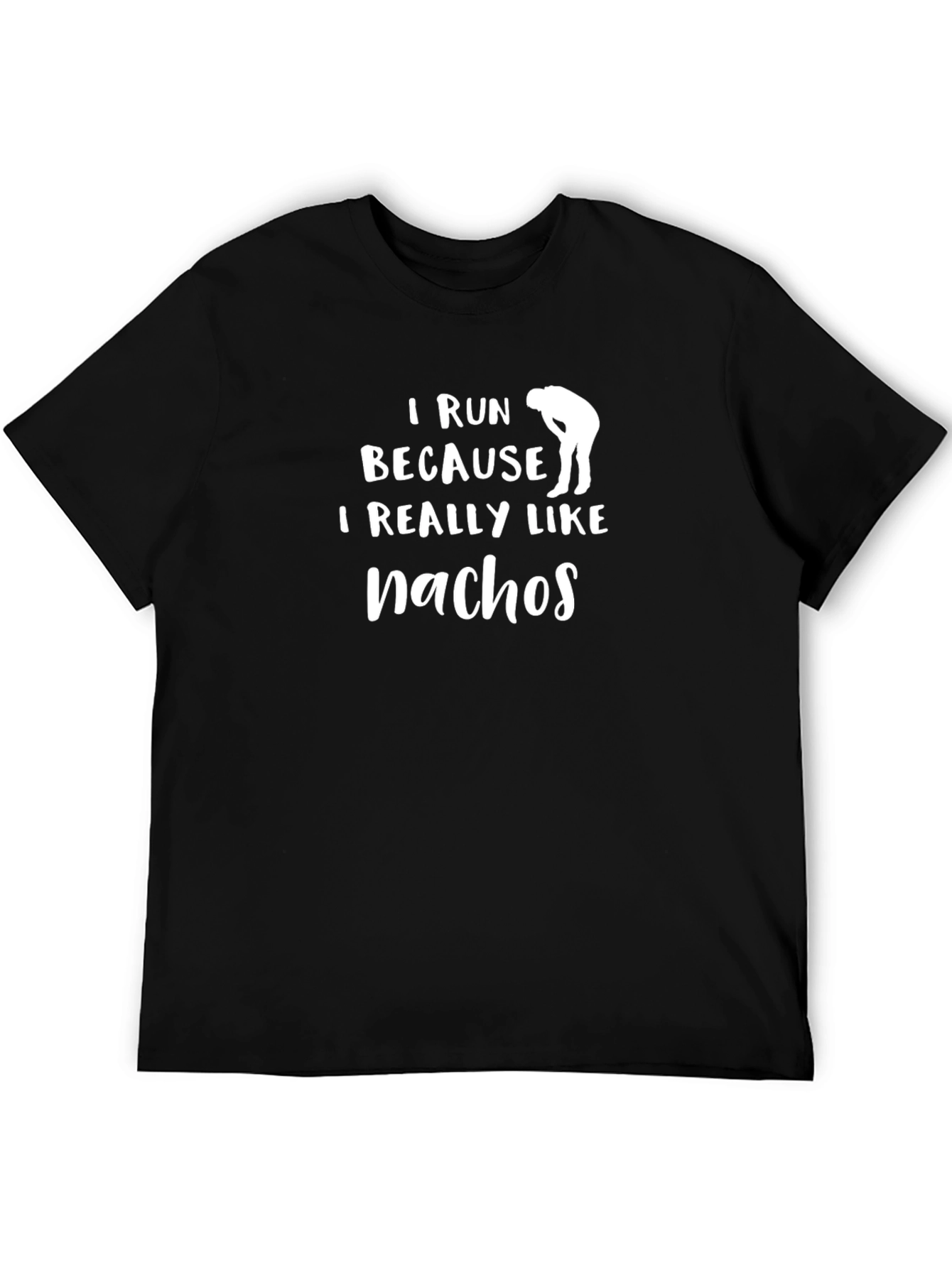 Black Funny Nacho Lover Running T-Shirt view 5