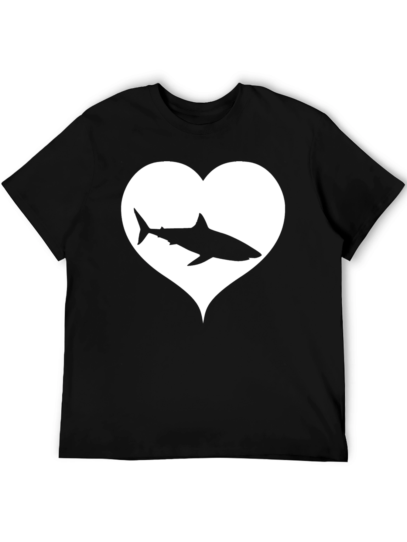 Black Shark Heart Graphic Tee - Black view 5