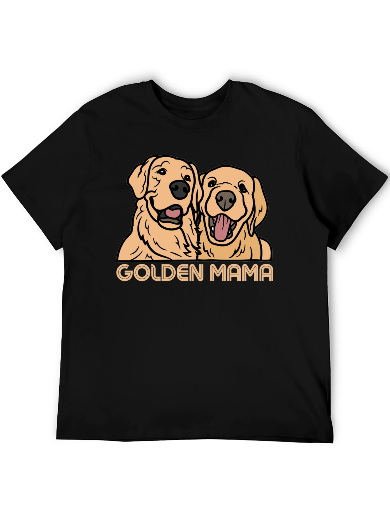 Black Golden Mama Dog T-Shirt - Black view 5