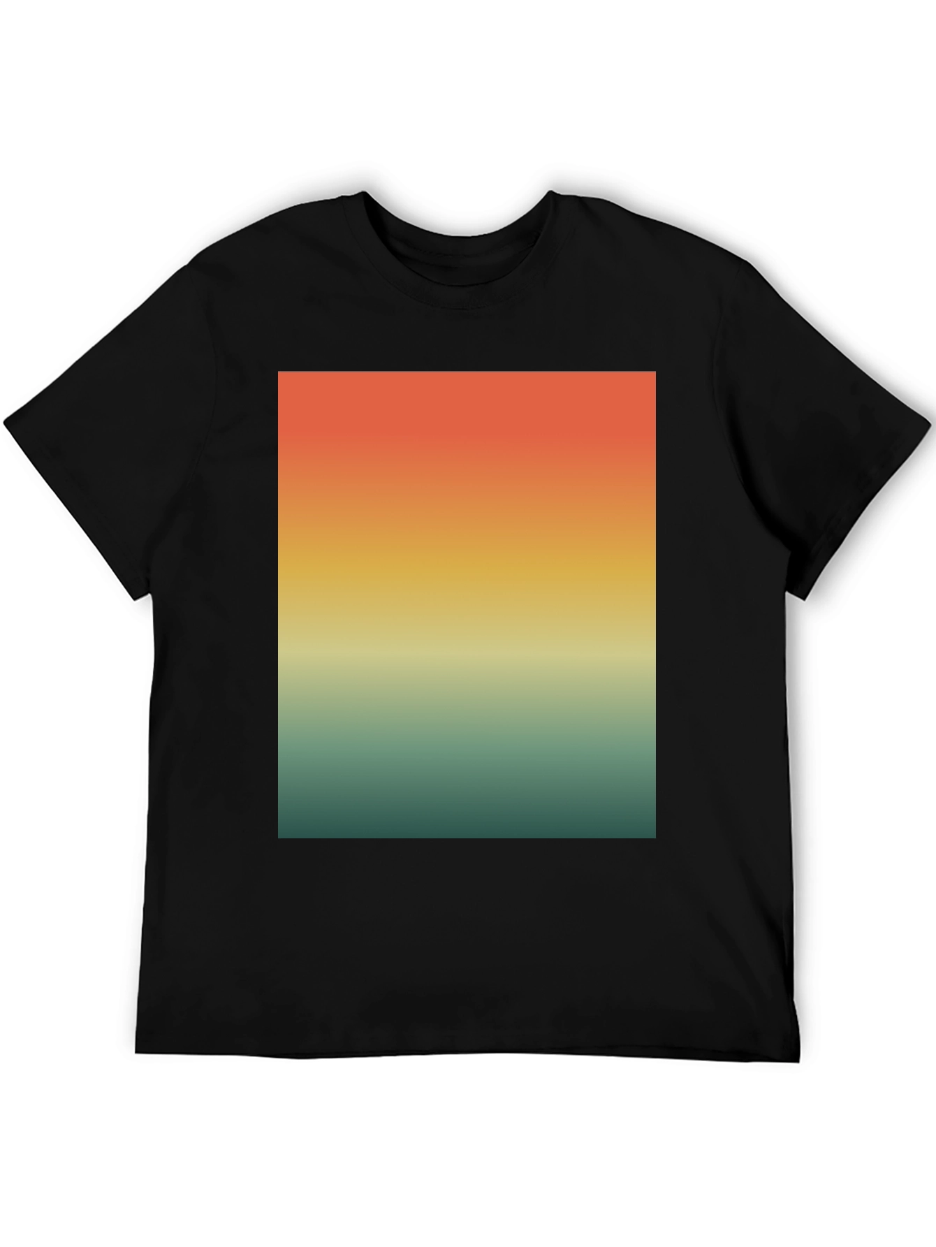 Black Retro Sunset Gradient T-Shirt - Casual Wear view 5
