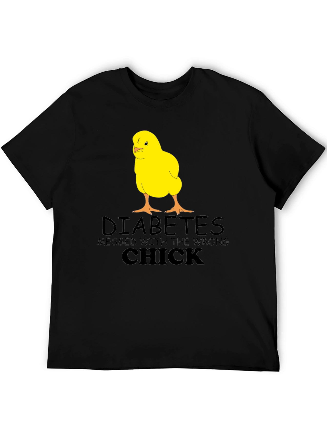 Black Diabetes Wrong Chick T-Shirt, Funny Graphic Tee view 5