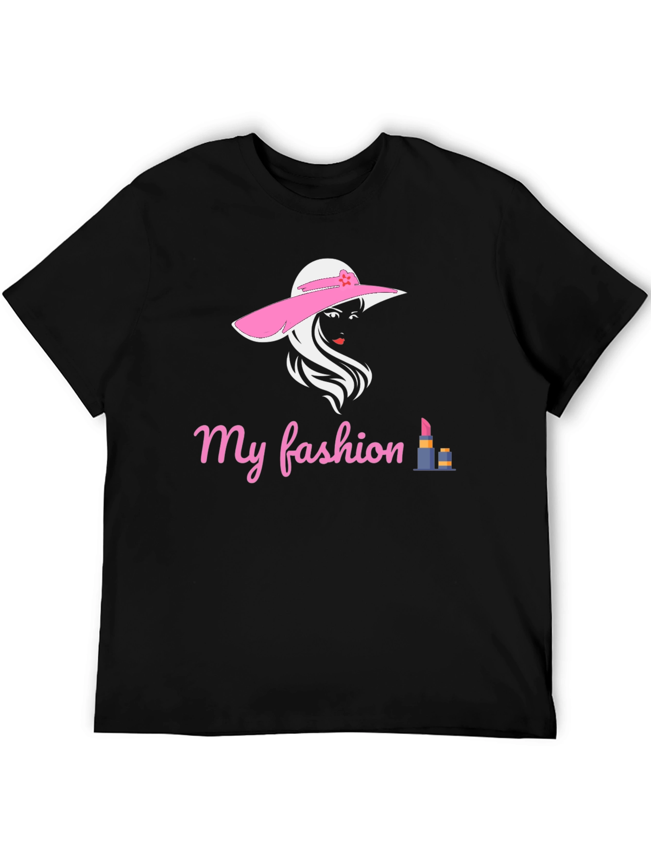 Black Stylish "My Fashion" Graphic T-Shirt view 5