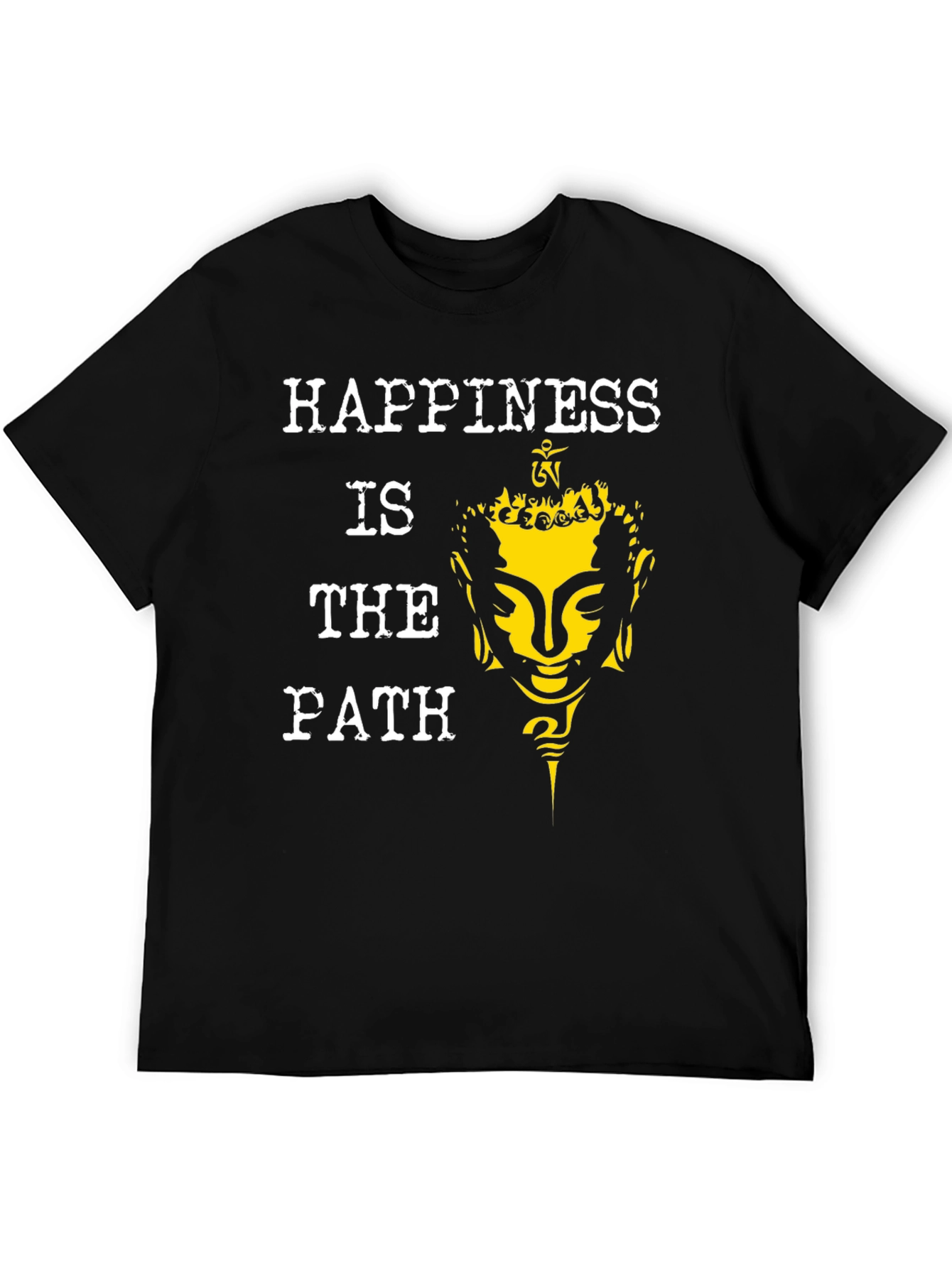 Black Happiness Is The Path Buddha Graphic Tee view 5